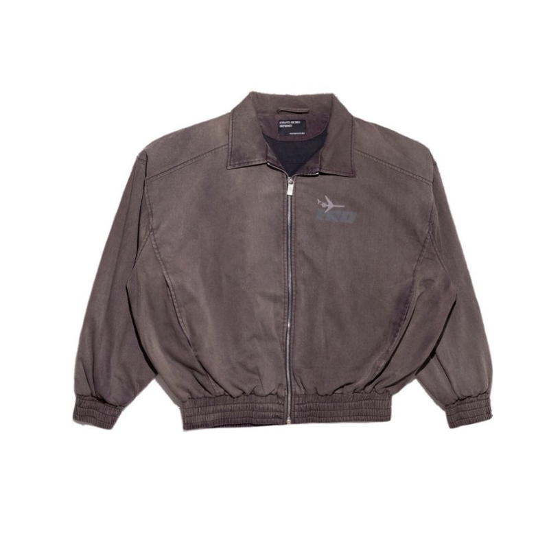 NIGO Enfants Riches Deprimes Men's Spring and Autumn Vintage Old Sandblasted Faded Zipper Solid Color Washed Pilot Long Sleeve Jacket Ngvp #nigo9372