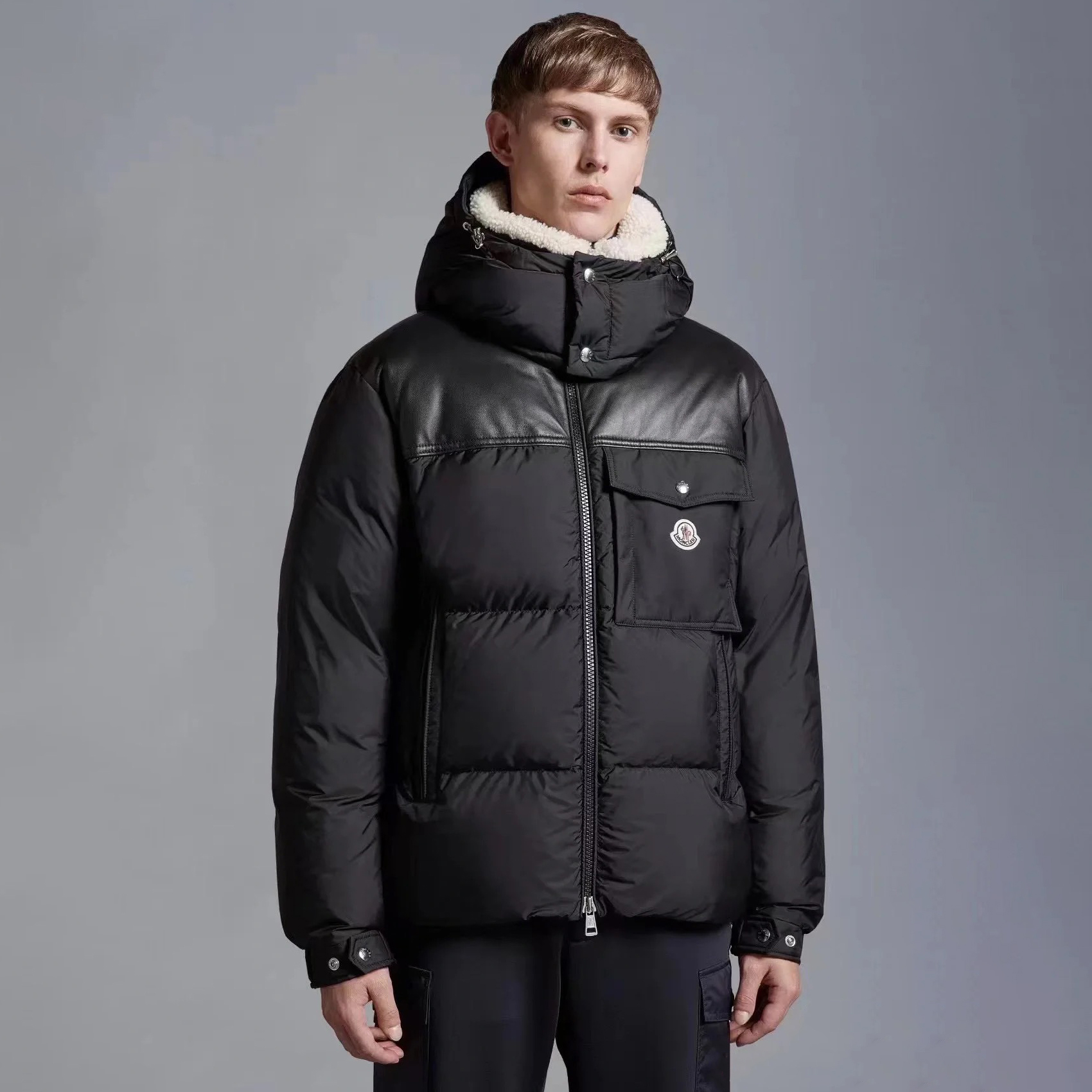 NIGO Moncler Men's Autumn and Winter Solid Color Zipper Detachable Hood Short Long Sleeve Puffer Down Jacket #nigo73324