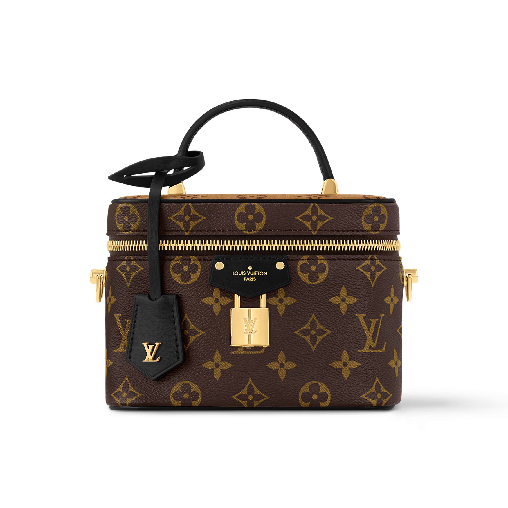 NIGO Louis Vuitton VANITY Women's Brown Old Flower Full Print Zipper Closure Leather Tote Cosmetic Bag Bags #nigo73331
