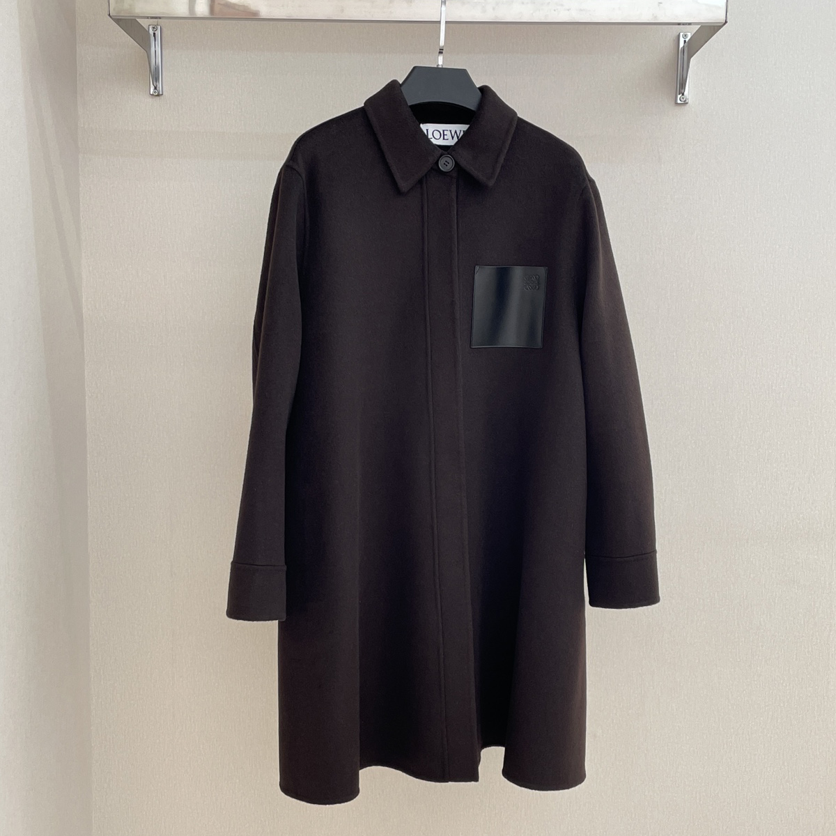 NIGO Loewe Women's Autumn And Winter Solid Color Lapel Medium Length Single Breasted Wool Long Sleeved Jacket #nigo73333