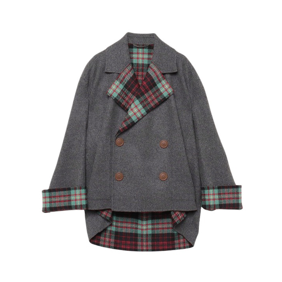 NIGO Vivienne Westwood Women's Spring, Autumn And Winter Casual Lapel Double-Breasted Casual Long-Sleeved Loose Solid Color Short Section Double-Sided Tweed Coat Ngvp #nigo9373