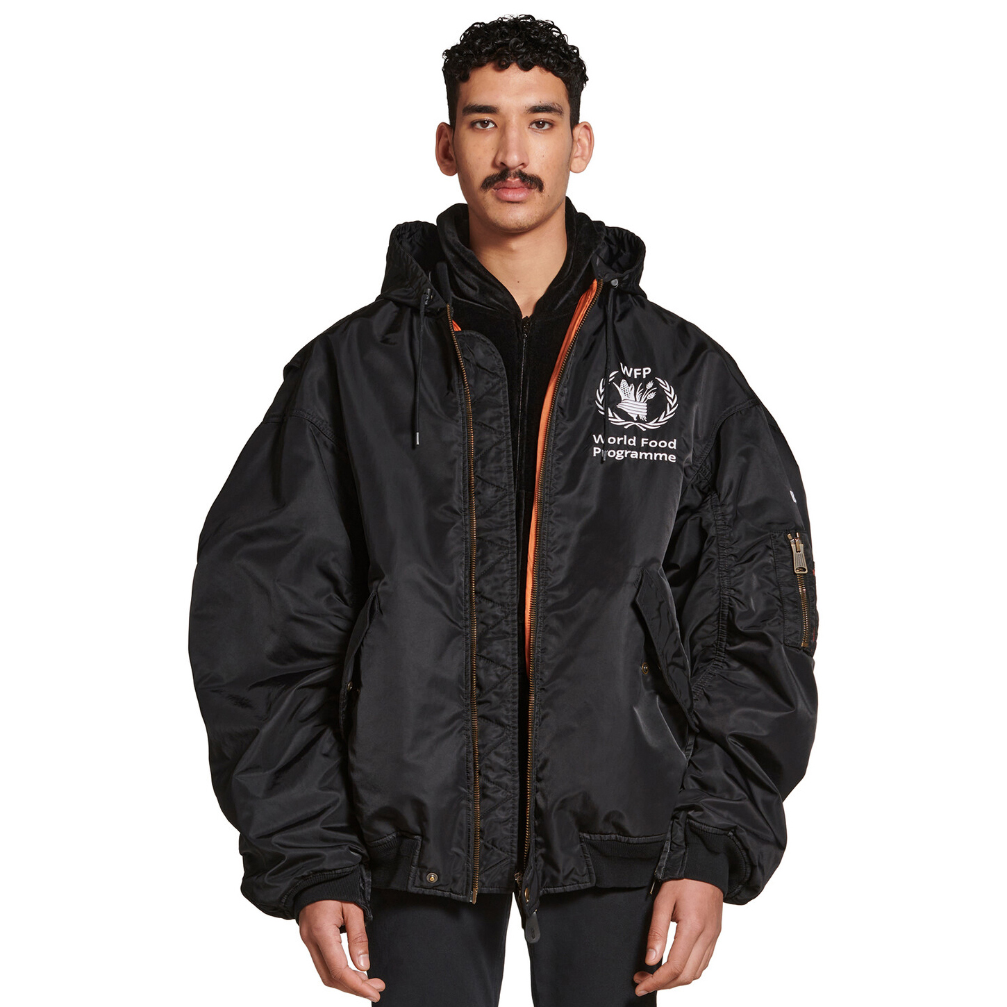 NIGO Balenciaga Men's Black Autumn/Winter Monogram Printed Loose Fit Hooded Zip Jacket #nigo73343