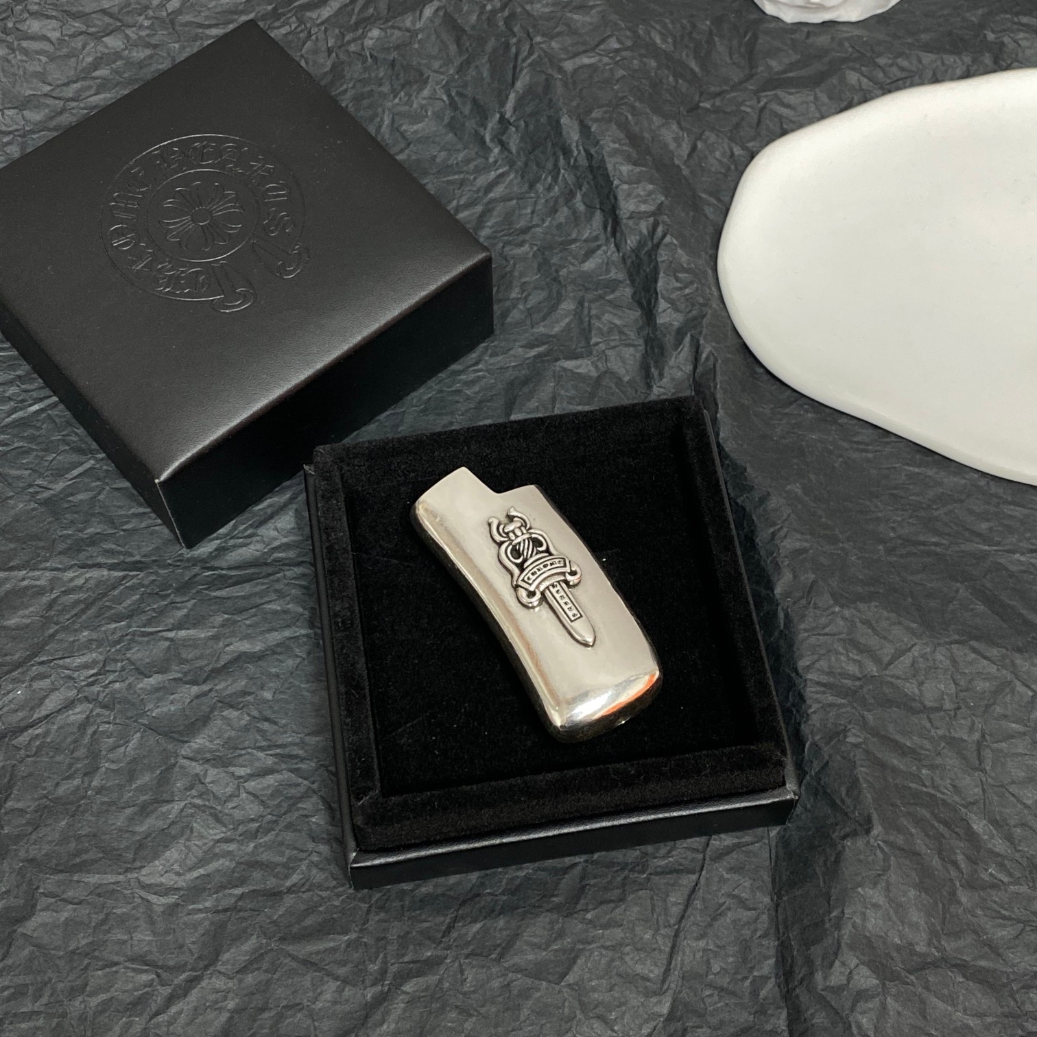 NIGO Chrome Hearts Pure Copper Silver-plated Lighter Protective Case #nigo73358