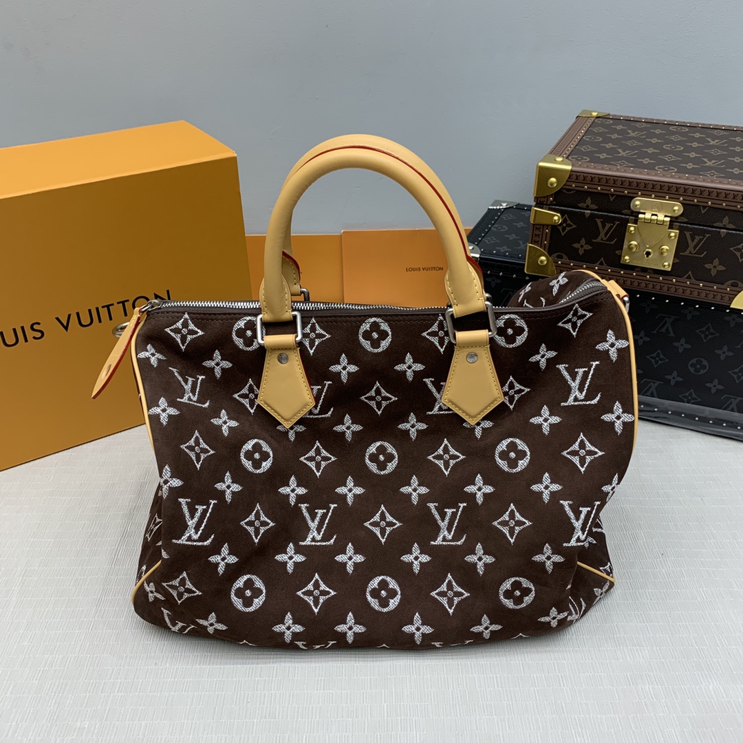 NIGO Louis Vuitton Speedy 40 Bandoulière Men's and Women's Checkerboard Printed Leather Single Shoulder Crossbody Tote Bag Travel Bags #nigo73359