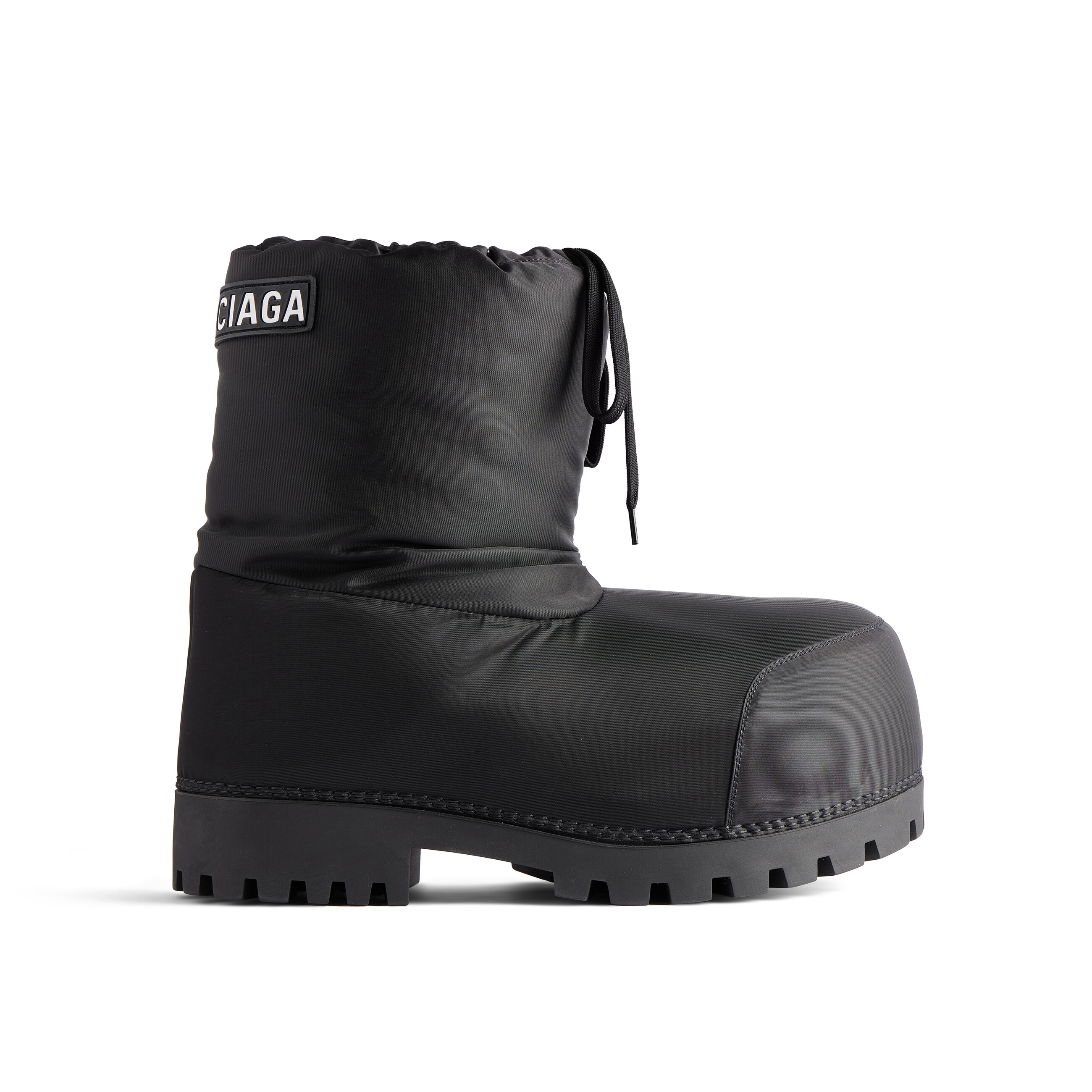 NIGO Balenciaga Men's And Women's Fall And Winter Black Warm Plush Round Head Overfoot Snow Nylon Leather Boots Shoes #nigo73361