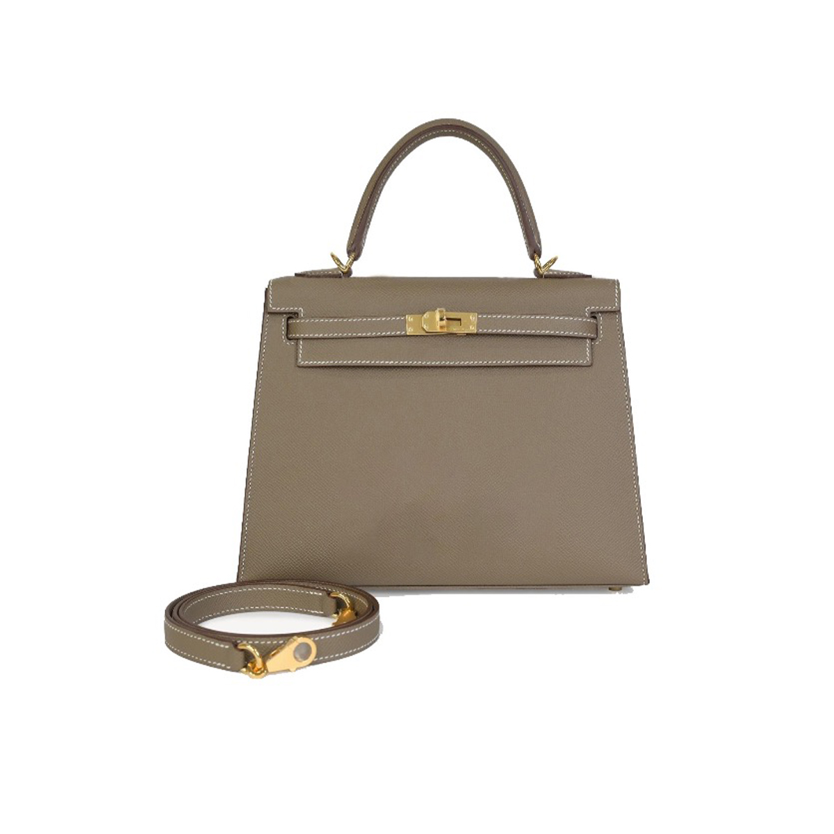 NIGO Hermes Epsom Ebony Kelly25 Handbag Fashion Temperament Luxury Gold Buckle Leather Bag Bags #nigo73378