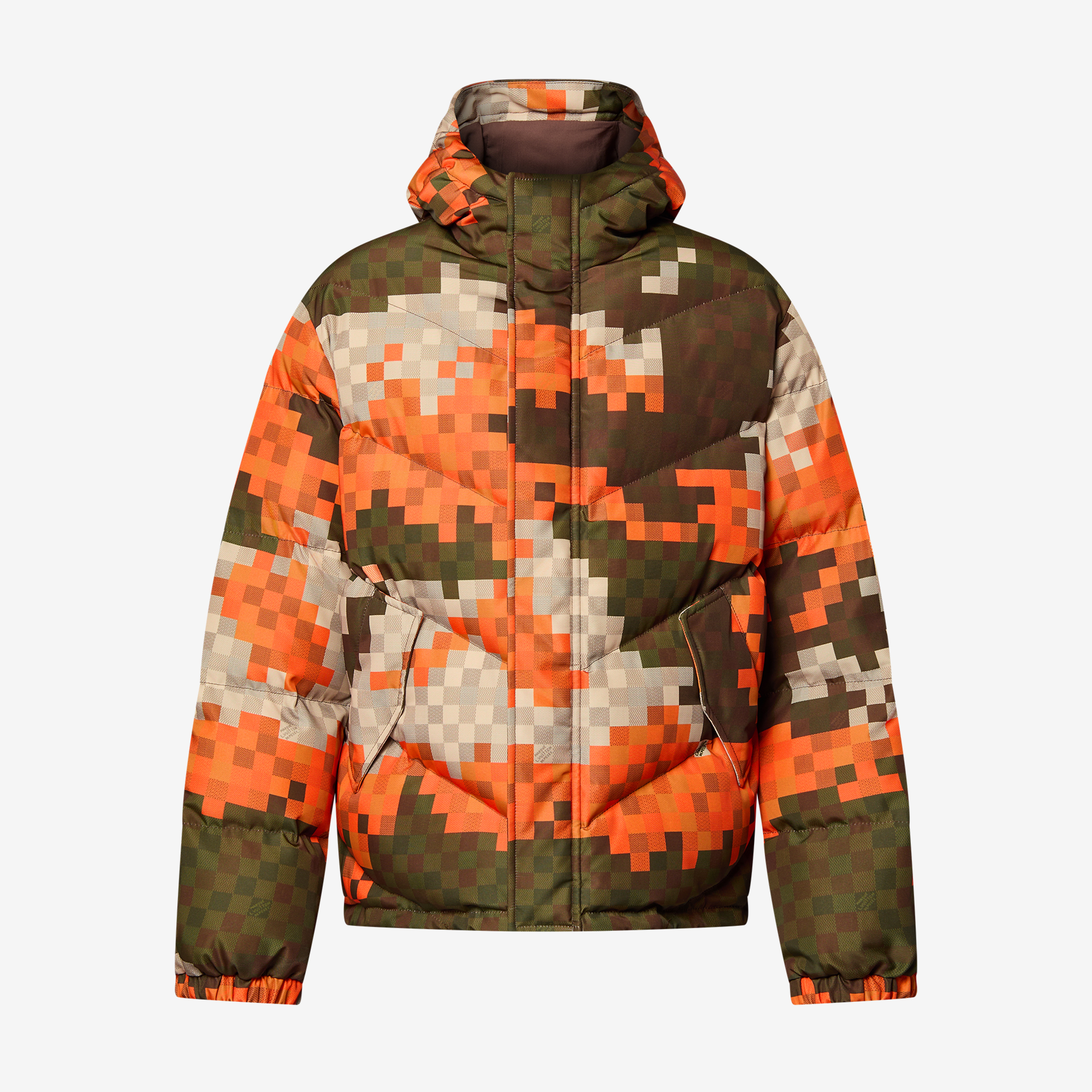 NIGO Louis Vuitton Men's Autumn And Winter Checkerboard Check Print Long Sleeve Loose Hooded Puffer Down Jacket Ngvp #nigo9393