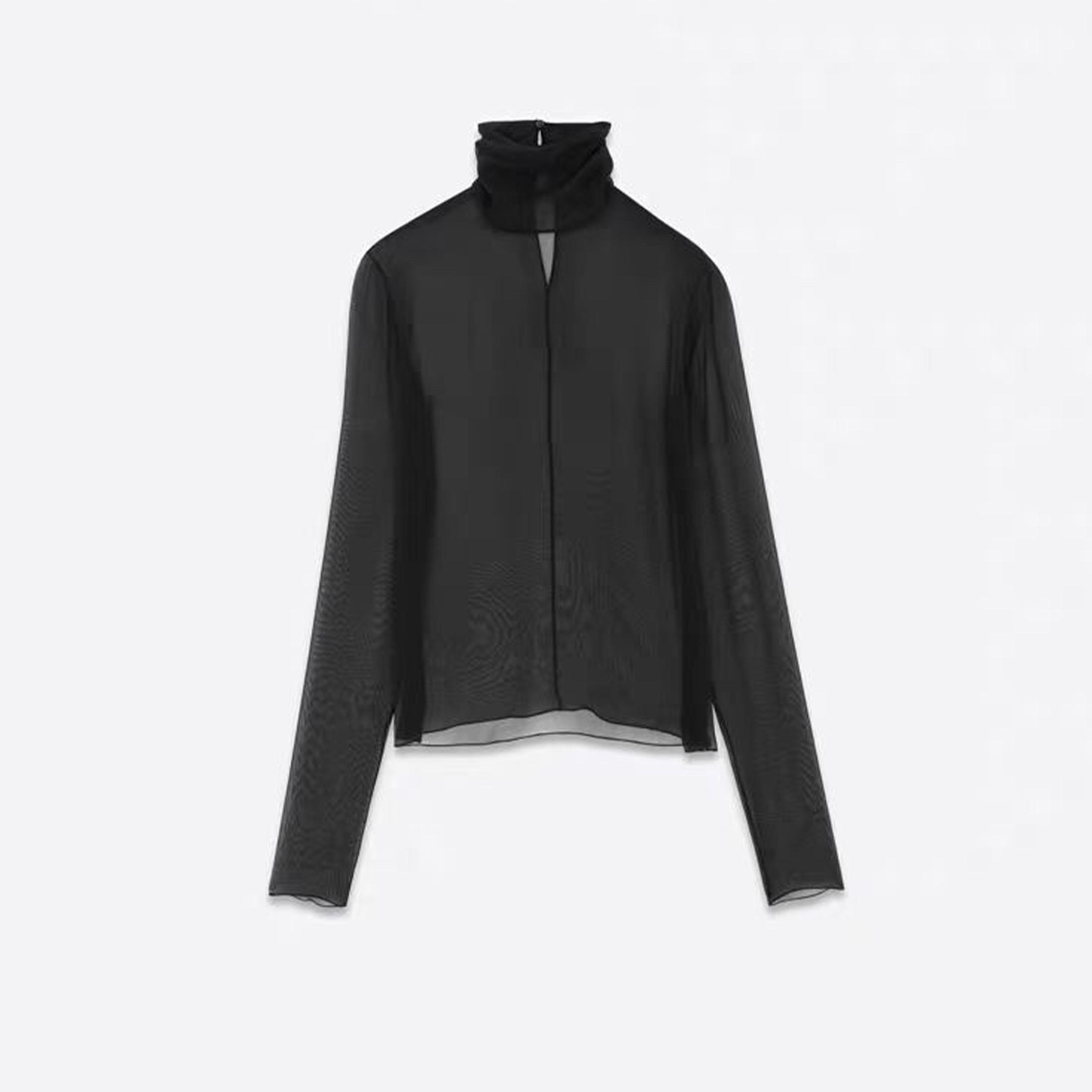 NIGO Saint Laurent Women's Spring And Summer Tulle Bottoming Top High Collar Temperament Lightweight Long-sleeved Comfortable Shirt #nigo73382