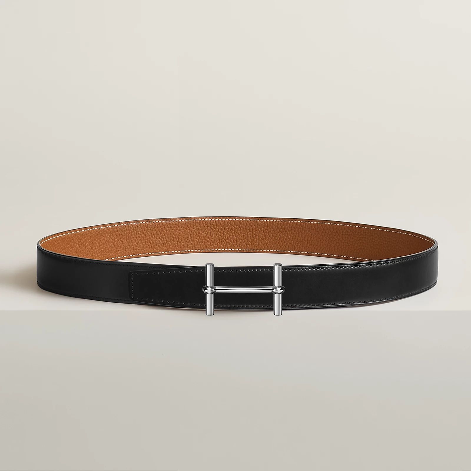 L NIGO Men's Women's Colour Blocking Gold Buckle Silver Buckle Fashion Temperament Leather Belt
