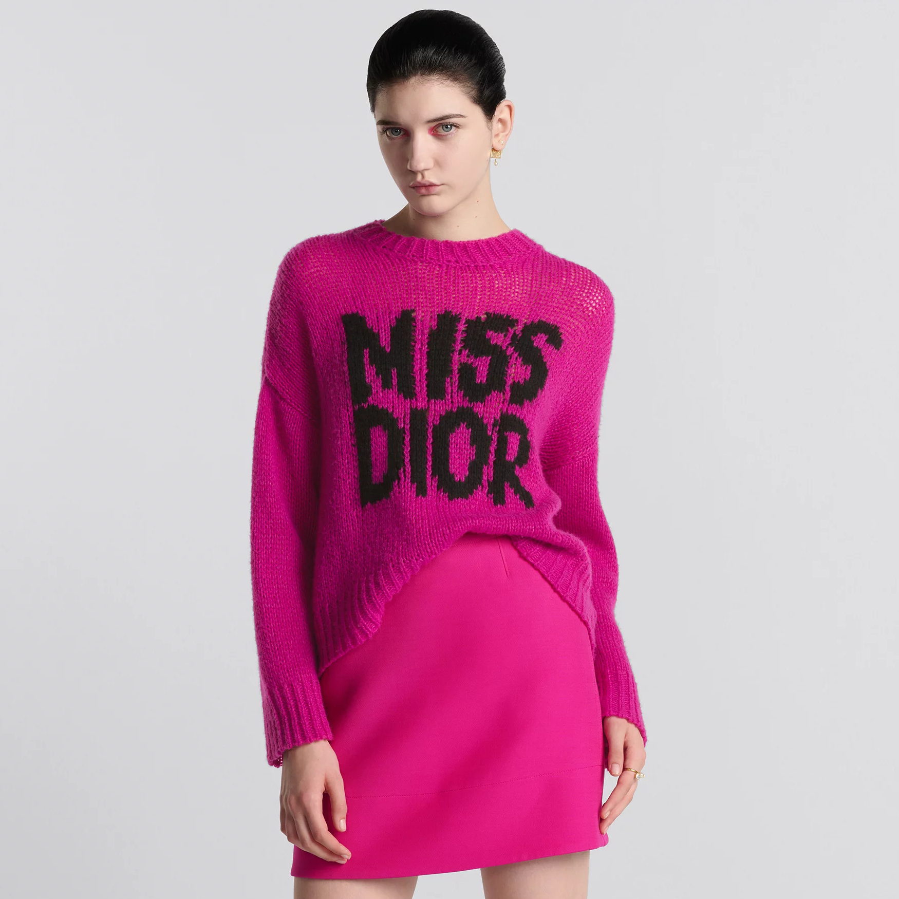 NIGO Dior Women's Autumn and Solid Color Logo Letter Applique Round Neck Long Sleeve Cashmere Sweater #nigo73395