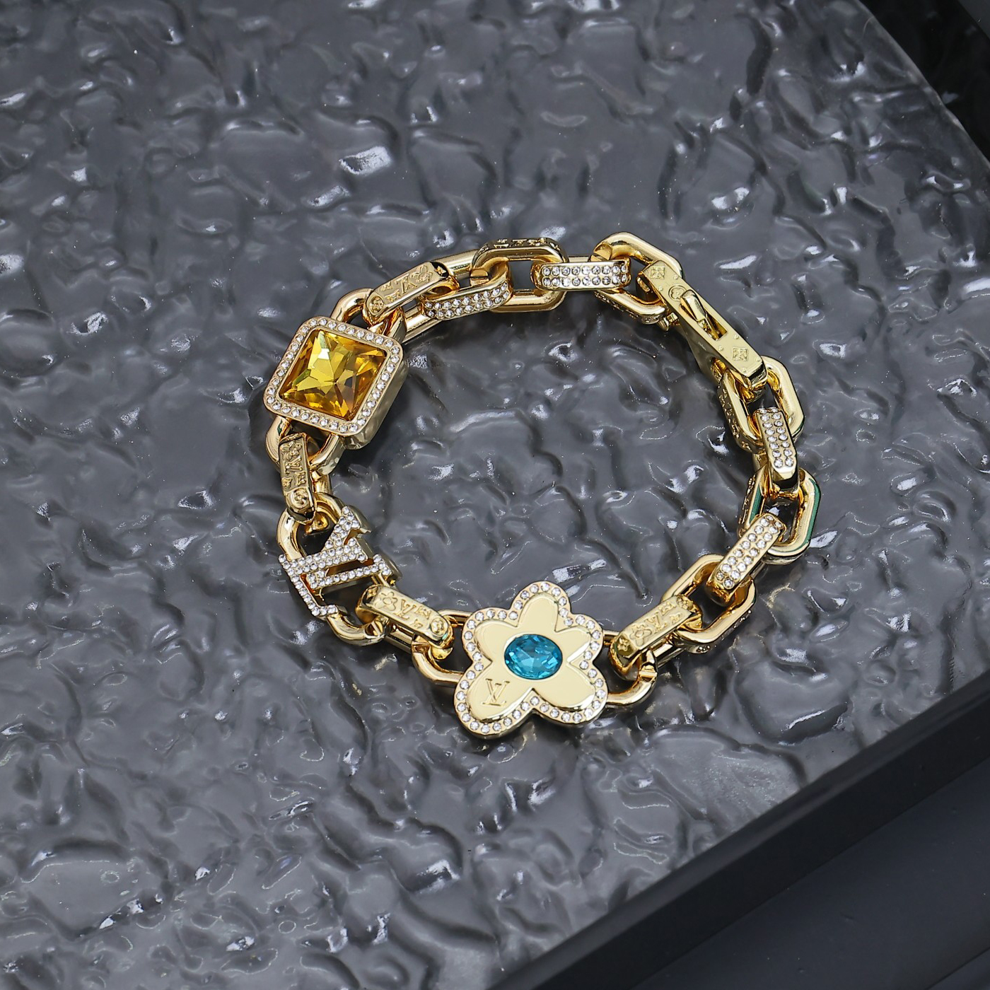 NIGO Louis Vuitton PARADISE STONE Men's and Women's Brass Zirconia Bracelet Necklace Jewelry #nigo73399