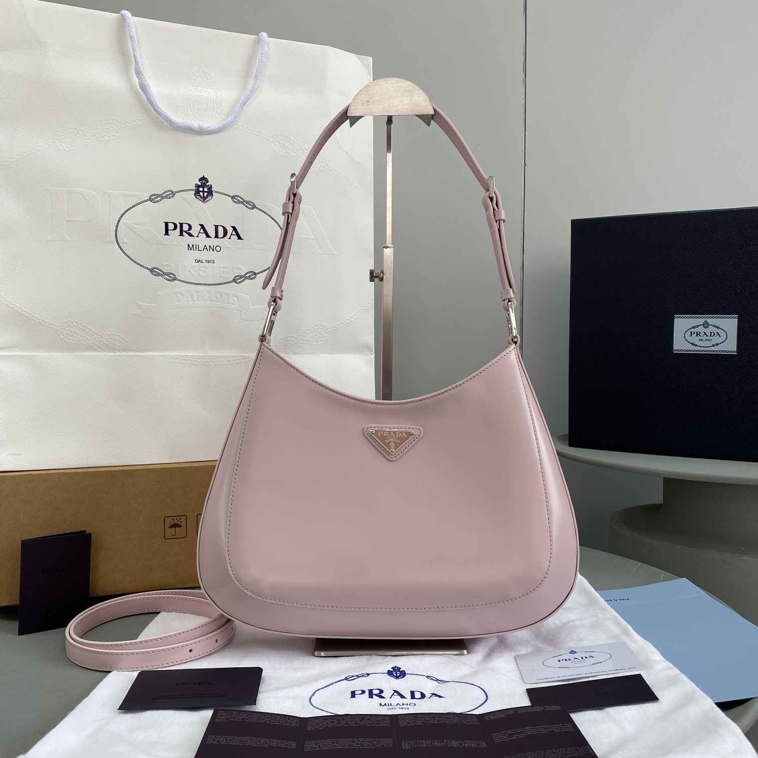 NIGO Prada Cleo Women's Solid Color Triangle Logo Leather Shoulder Crossbody Bag Bags #nigo73392