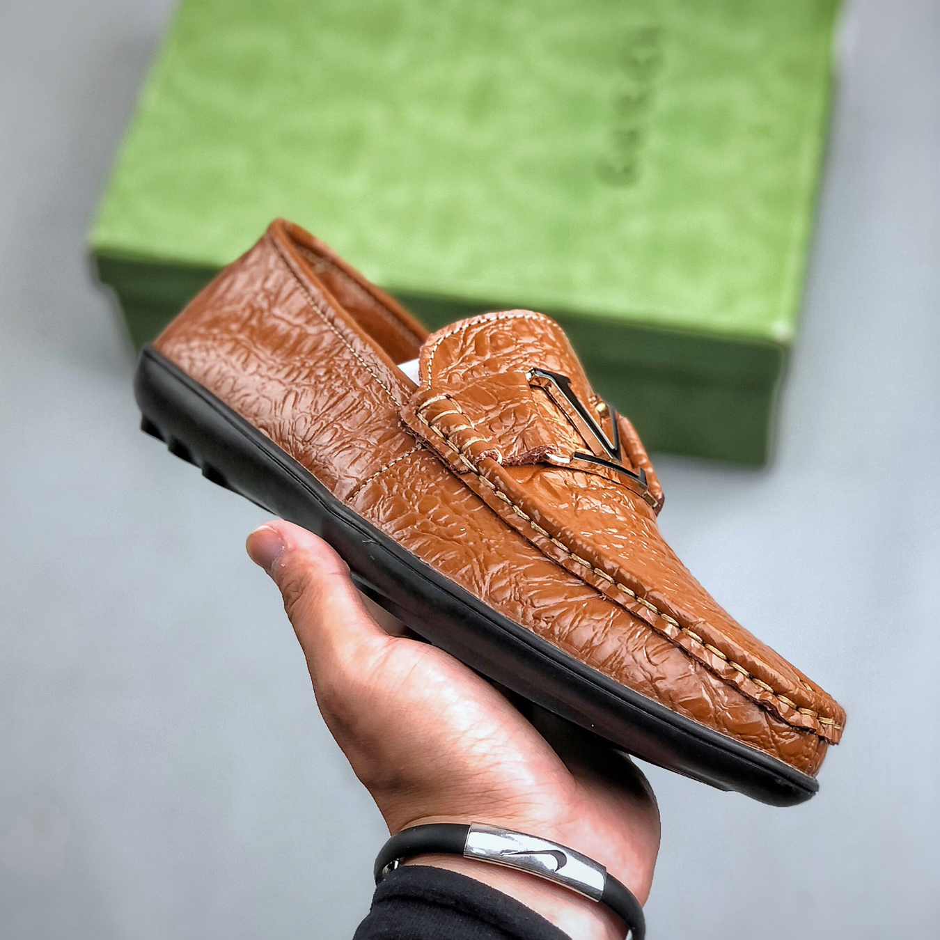 NIGO Gucci Men's Four Seasons Can Wear Solid Color Casual Comfortable Cow Leather Soft Sole Shoes #nigo73384