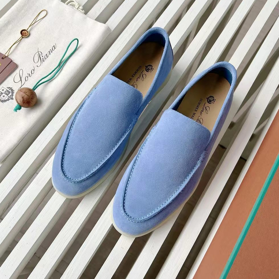 NIGO Loro Piana Men's Spring Summer Autumn Summer Walk Solid Color Round Toe Low Top Suede Casual Shoes #nigo71644