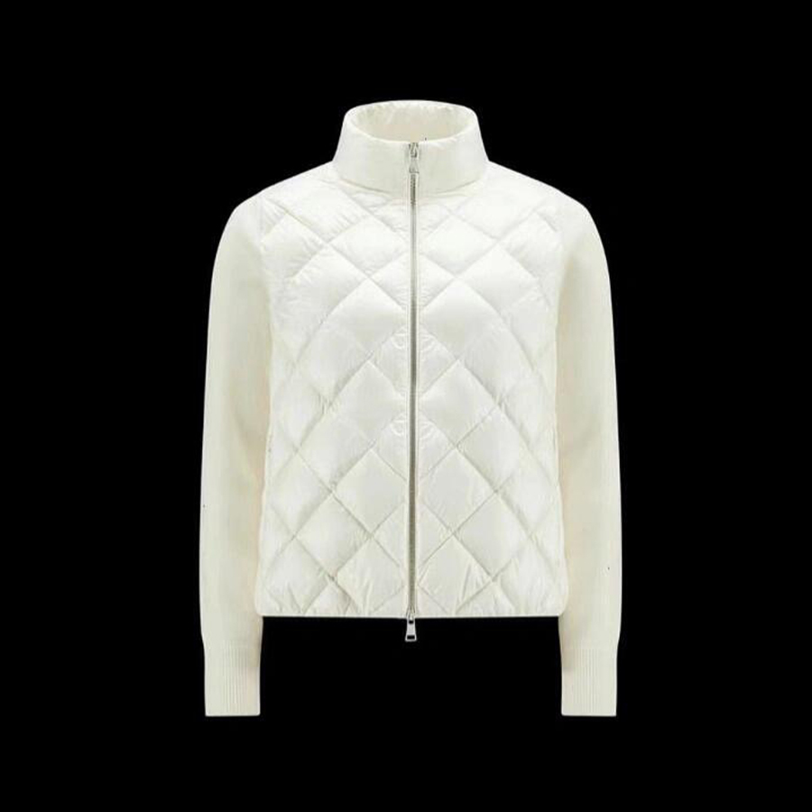 NIGO Moncler Women's Solid Color Autumn And Winter Standing Collar Zipper Splicing Long Sleeve Casual Puffer Down Jacket #nigo71643