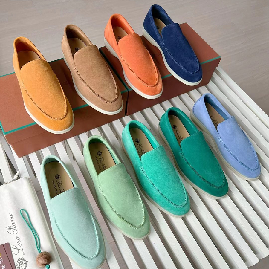 NIGO Loro Piana Men's Spring Summer Autumn Summer Walk Solid Color Round Toe Low Top Suede Casual Shoes #nigo71644