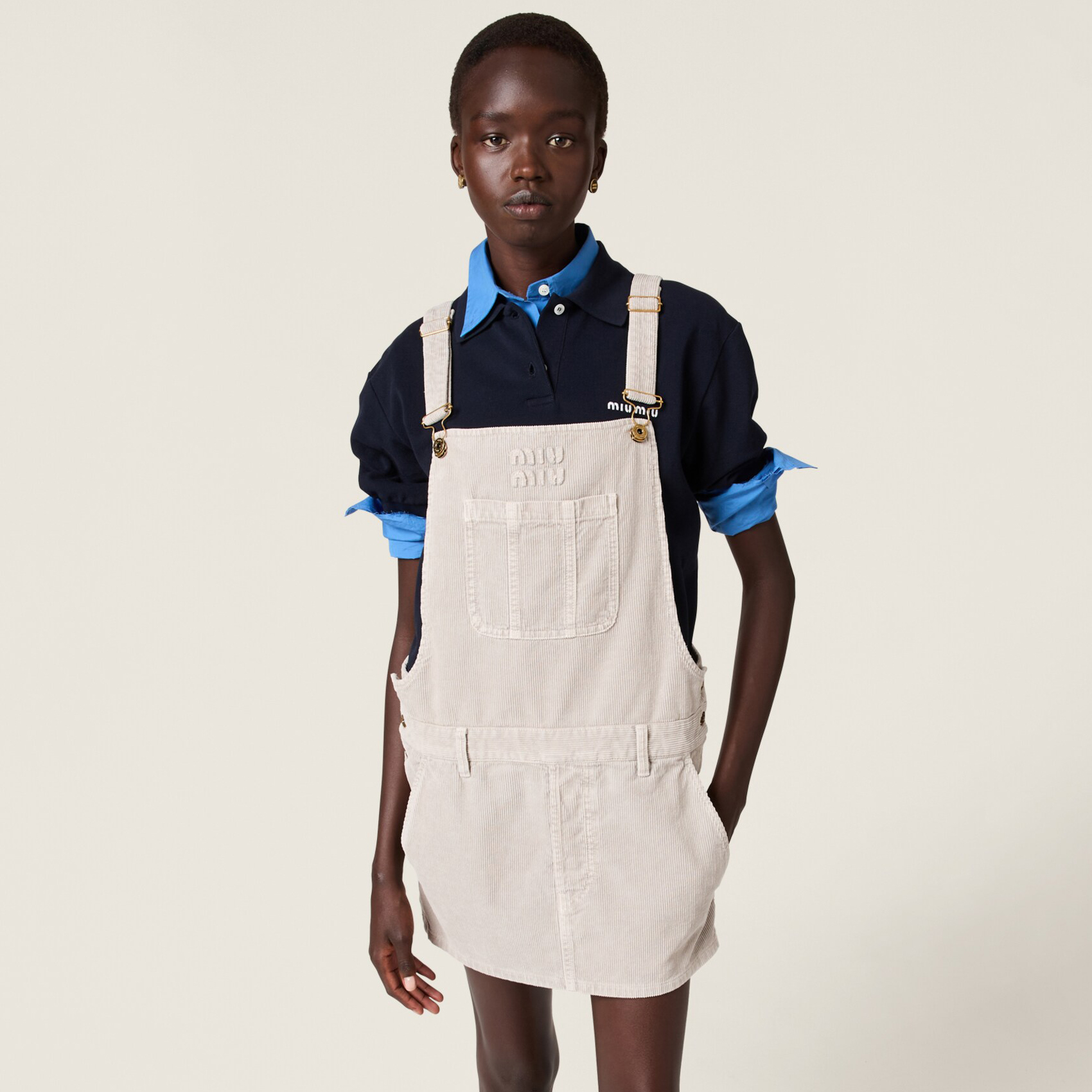 NIGO MiuMiu Women's Summer Solid Color Logo Letter Embroidery Logo Cotton Short Sleeveless Dresses #nigo73412