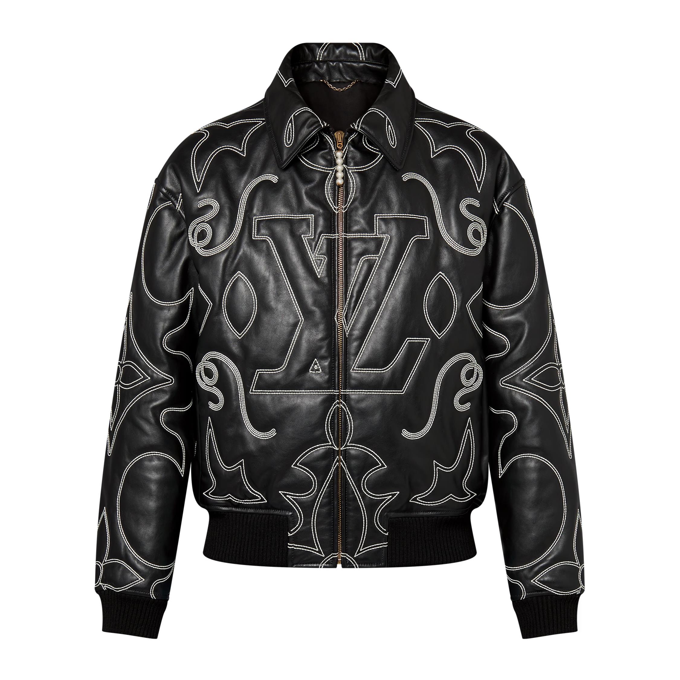 NIGO Louis Vuitton Men's Fall And Winter Black Full Print Pattern Lapel Zipper Long Sleeve Jacket #nigo73431