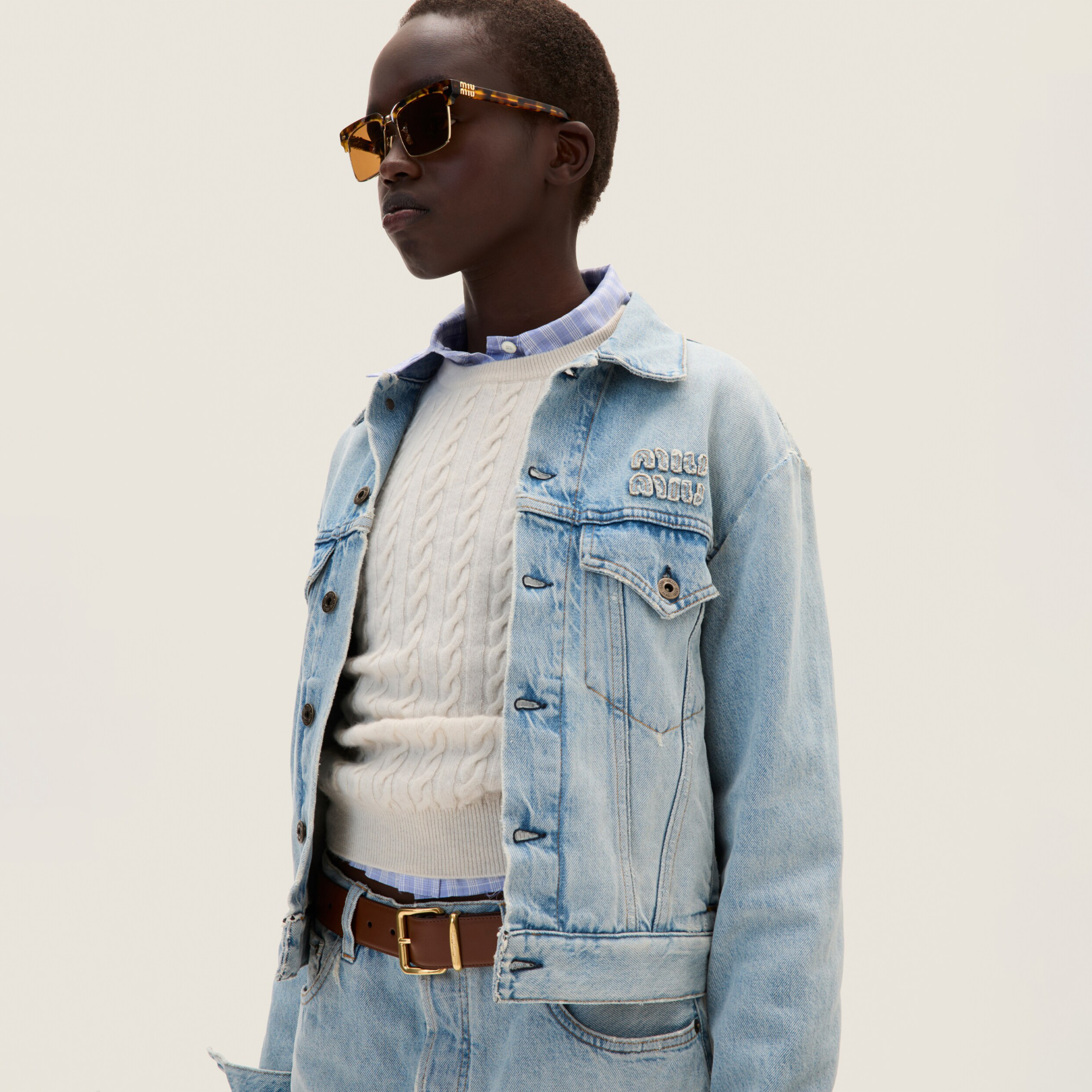 NIGO MiuMiu Women's Spring and Autumn Letter Logo Embroidery Single Breasted Long Sleeve Jacket #nigo73415