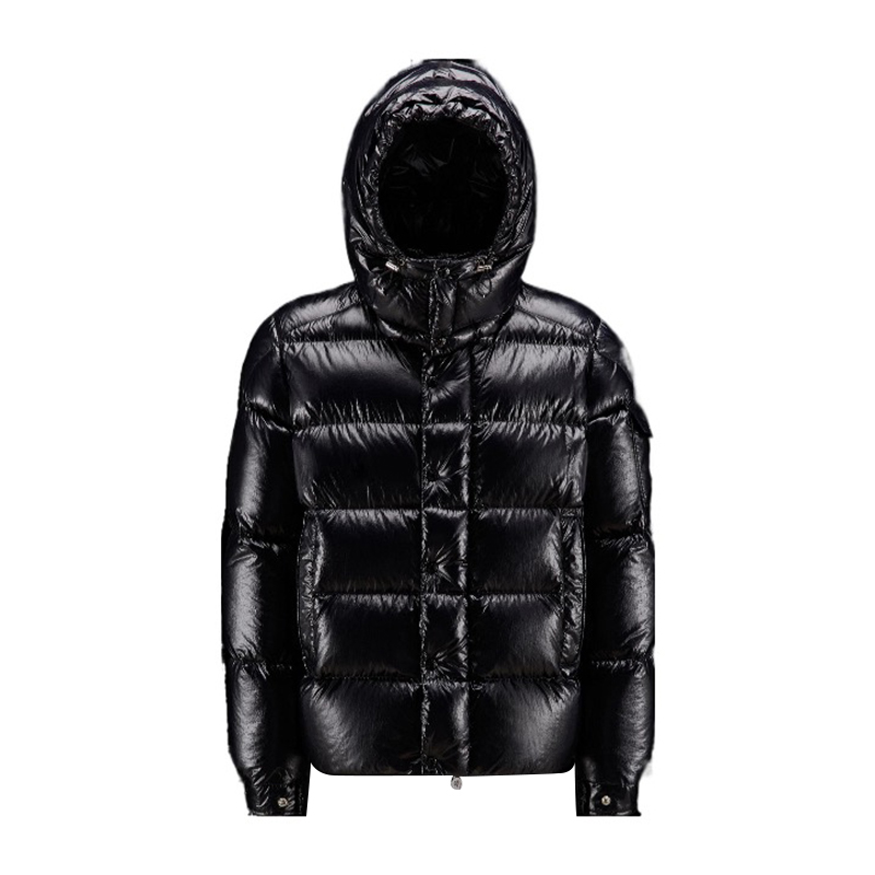 NIGO Moncler Men's Winter Warm Black Embroidered Logo Short Long Sleeve Hooded Puffer Down Jacket #nigo71645