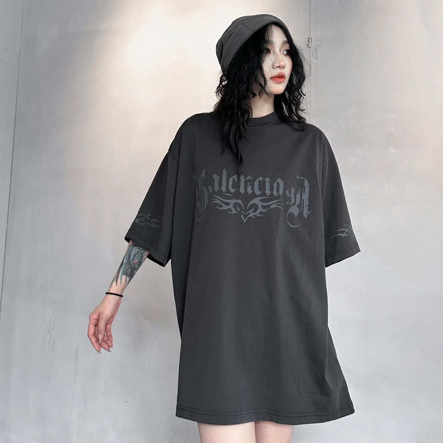 NIGO Balenciaga Women's Summer Casual Letter Logo Printed Round Neck Short Sleeve Solid Color Loose T-Shirt #nigo71646