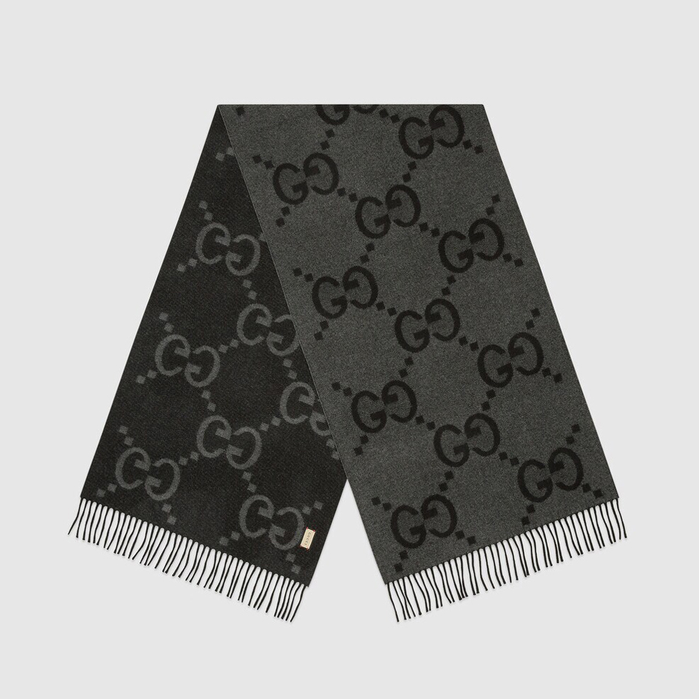 NIGO Gucci Women's Autumn and Winter Monogrammed Double Sided Cashmere Scarf #nigo73435