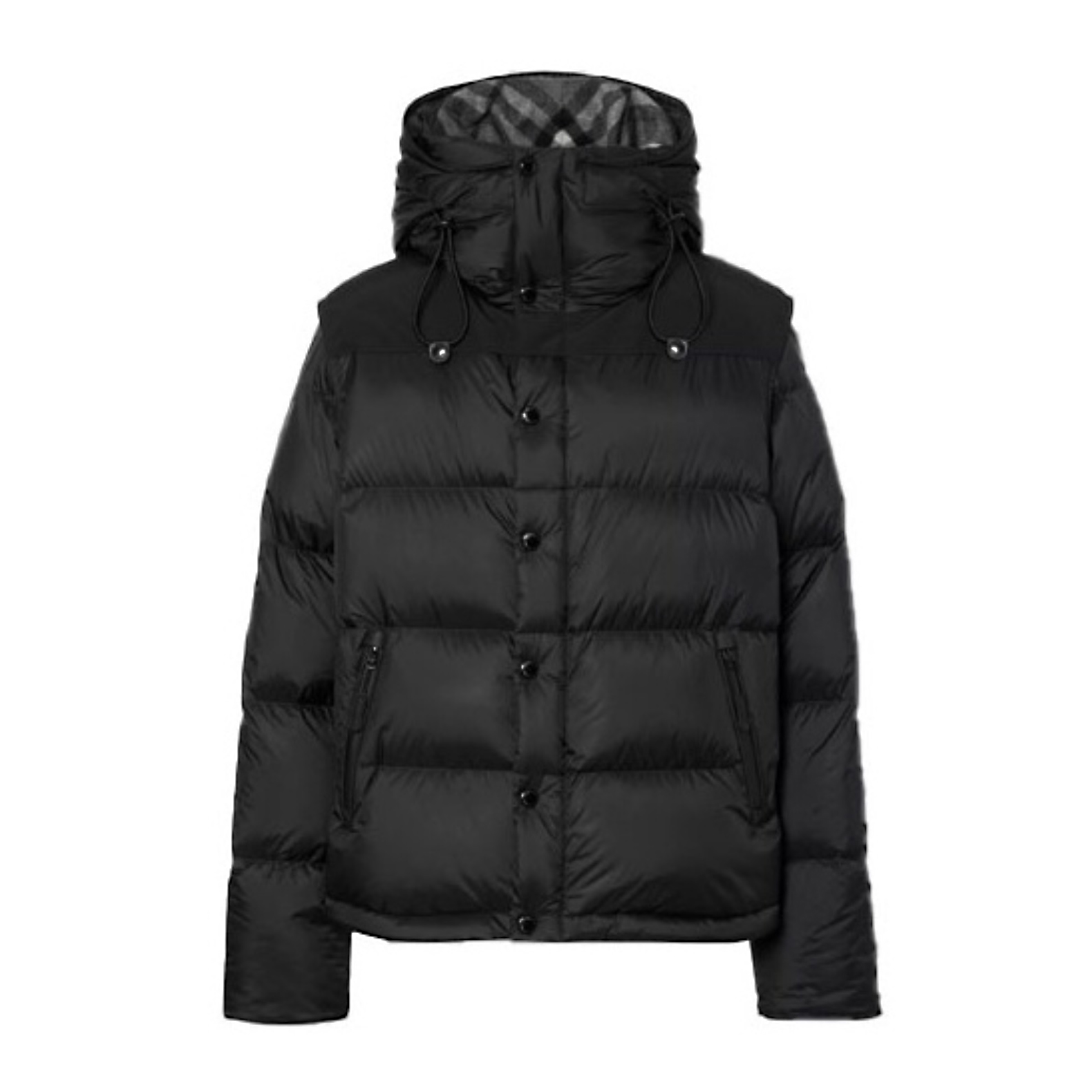 NIGO Burberry Men's Winter Solid Color Hooded Drawstring Single Breasted Detachable Long Sleeve Puffer Down Jacket #nigo73451