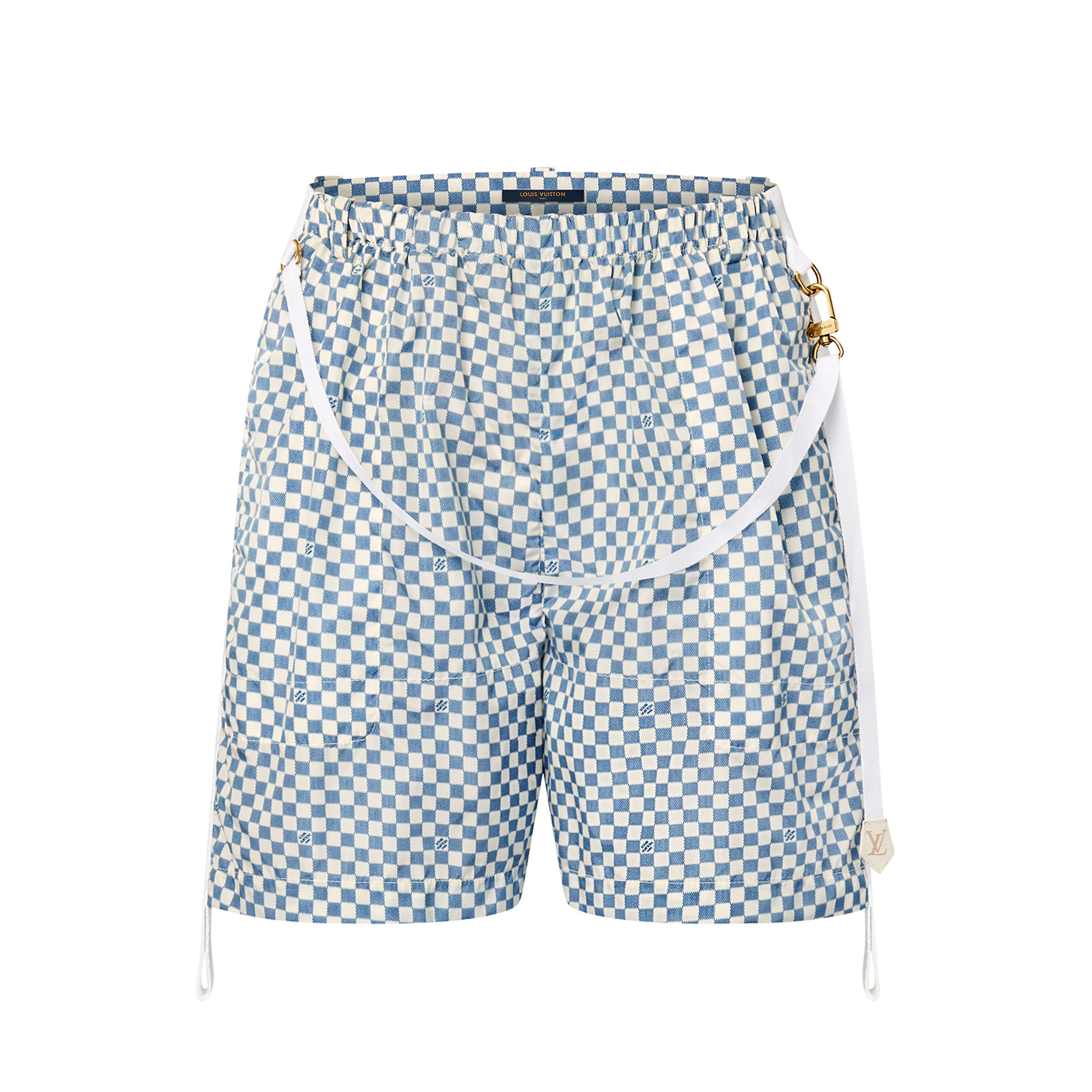 NIGO Louis Vuitton Women's Summer Blue Checkerboard Pattern Casual Shorts Pants #nigo73434