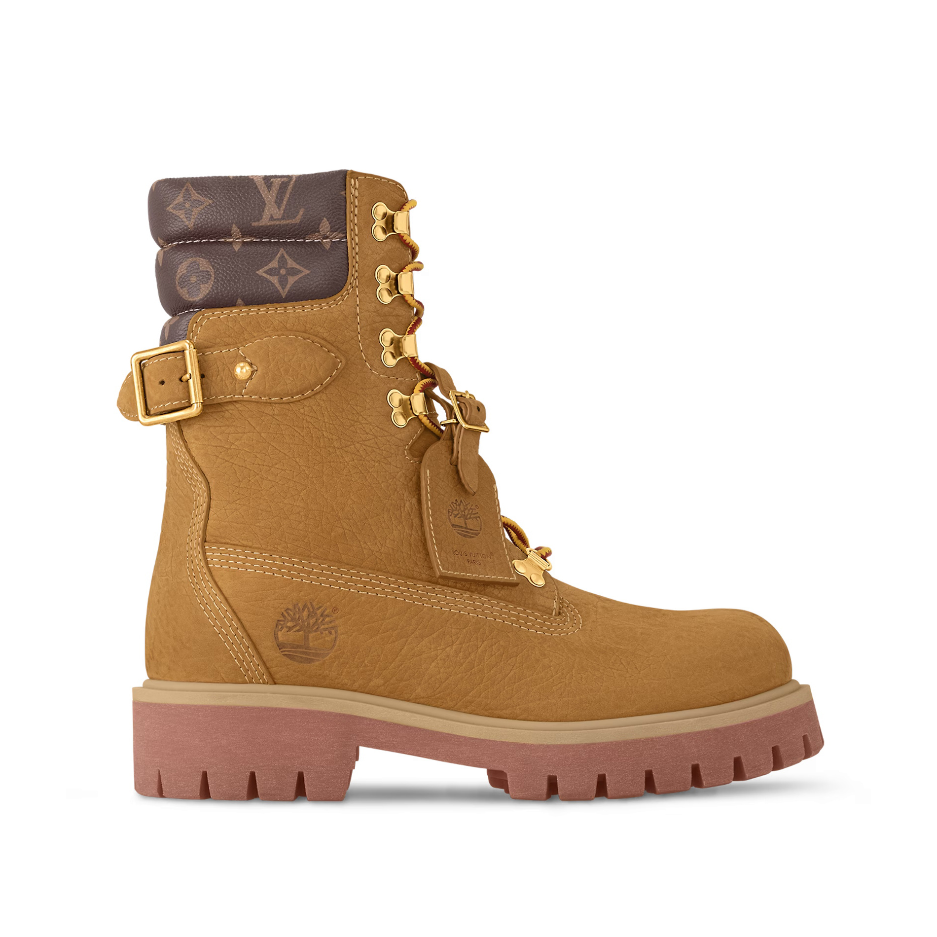 NIGO Louis Vuitton Women's Fall And Winter Old Flower Print Round Head Lace Up Embossed Waterproof Suede And Ankle Boots Martin Boots Shoes #nigo73441