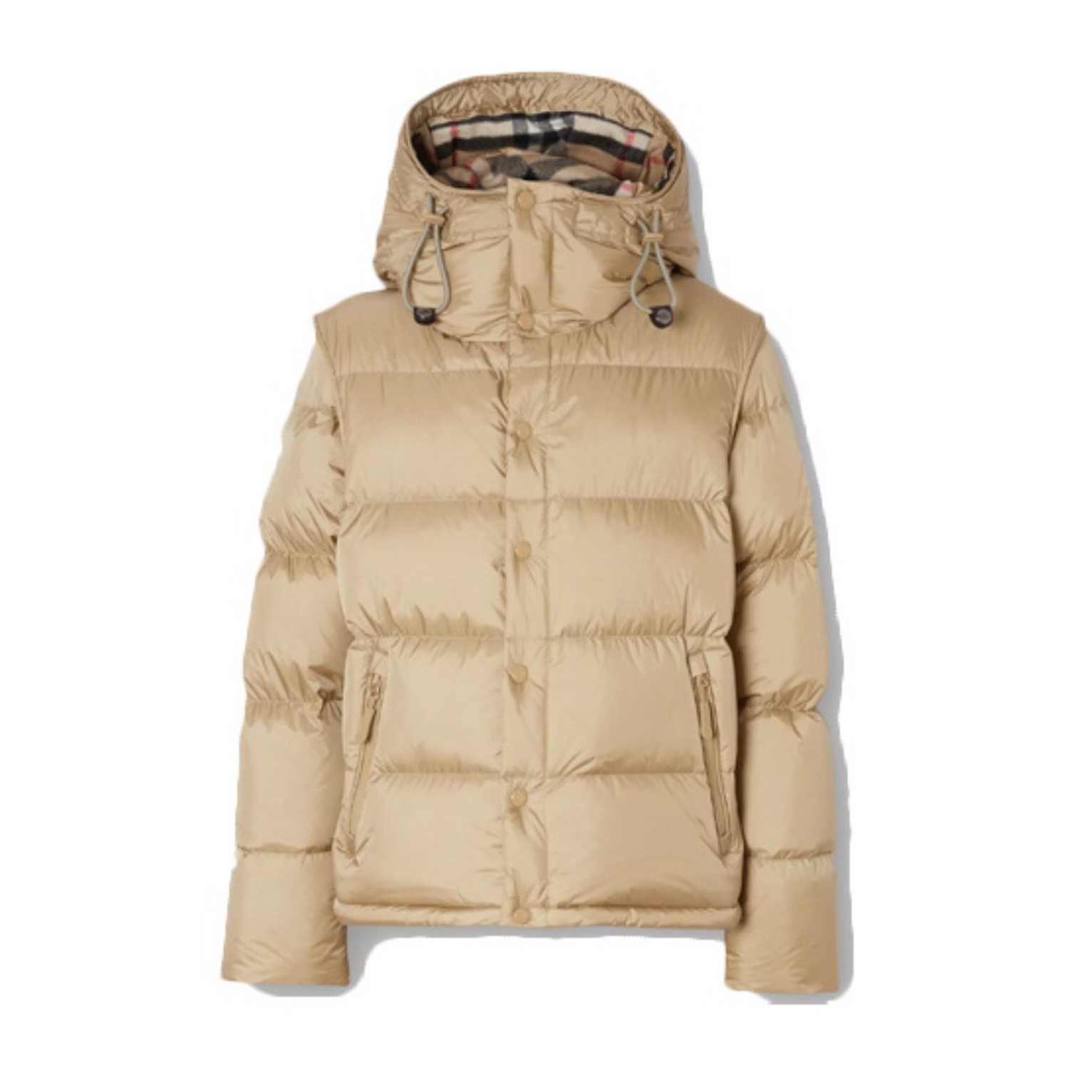 NIGO Burberry Men's Winter Solid Color Hooded Drawstring Single Breasted Detachable Long Sleeve Puffer Down Jacket #nigo73451