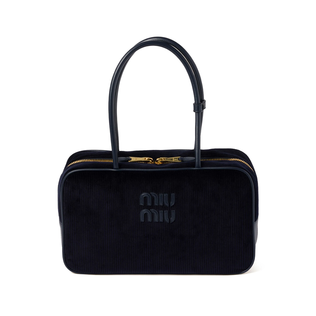 NIGO MiuMiu Women's Beau Logo Zipper Solid Color Corduroy Shoulder Bag Casual Tote Bag 5BB163VOOO2F81 #nigo71649