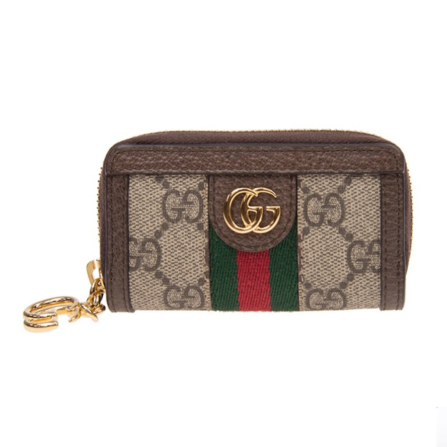 NIGO Gucci Men's Women's Ophidia Collection Short Wallet GG Printing Red Green Stripe Webbing Zipper Closure Canvas Bag Casual Purse #nigo71671