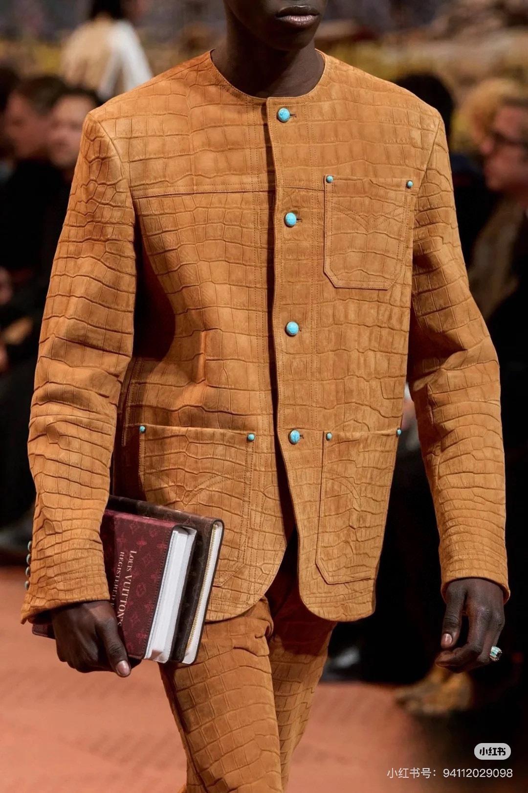 NIGO Louis Vuitton Men's Women's Spring, Autumn And Winter Fashion Crocodile Pattern Sheepskin Suede Solid Color Single-Breasted Long-Sleeved Fitted Jacket Ngvp #nigo9352