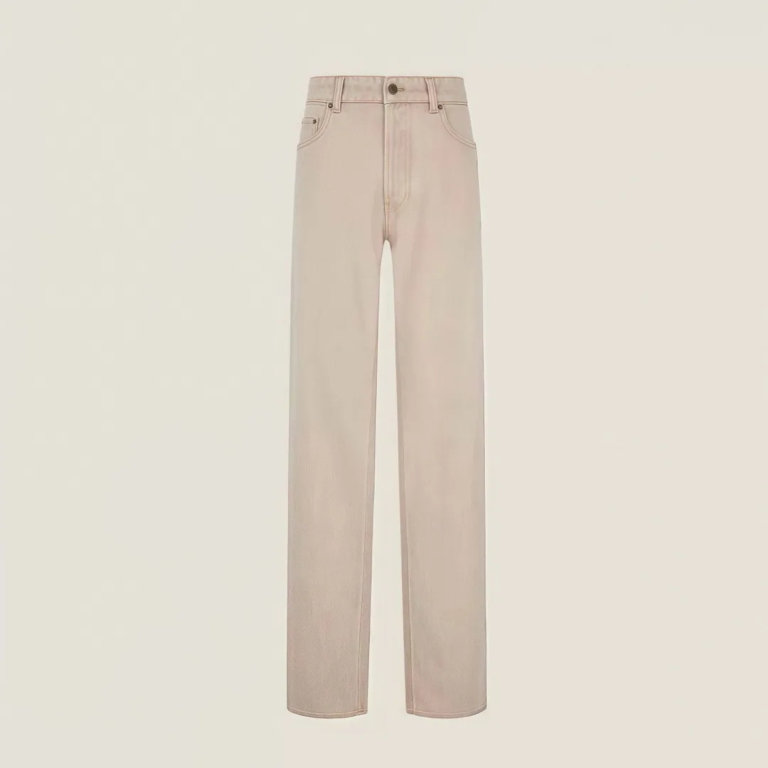 NIGO MiuMiu Women's Spring/Autumn Light Brown Embroidered Logo Straight Leg Pants #nigo73481