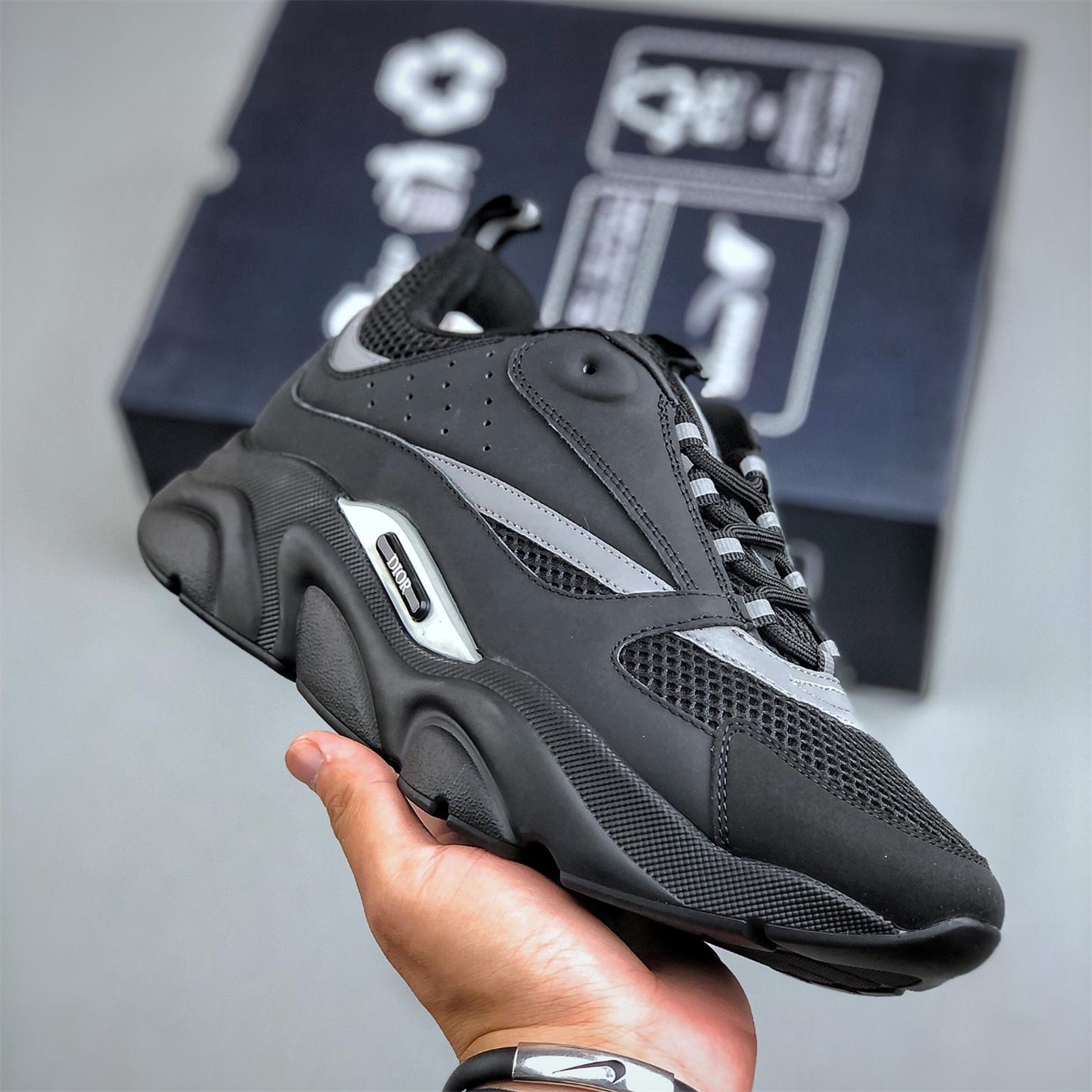 NIGO Dior B22 Men's and Women's Leather Mesh Lace Up Colorblocking Low Top Sport Thick Sole Casual Shoes #nigo73487