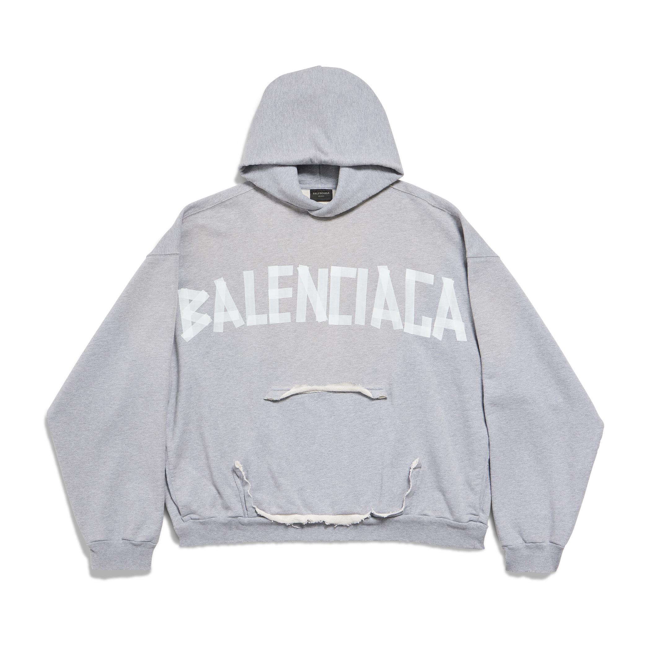 NIGO Balenciaga Men's Spring and Autumn Gray Letter Logo Printed Hooded Long Sleeve Sweatshirt Pullover #nigo73489