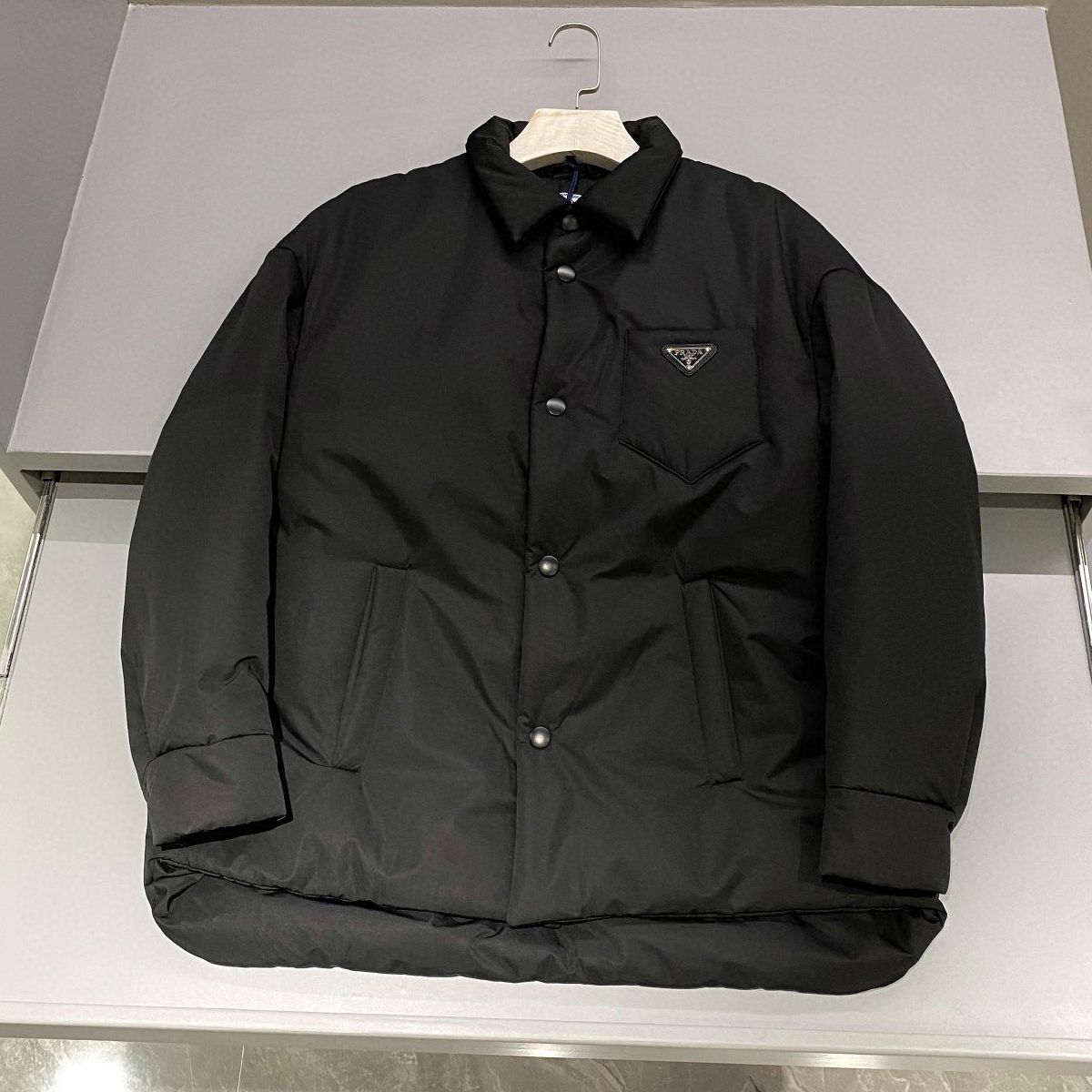 NIGO Prada Men's And Women's Autumn And Winter Solid Color Lapel Single Breasted Cotton Jacket Long Sleeved Jacket #nigo73484