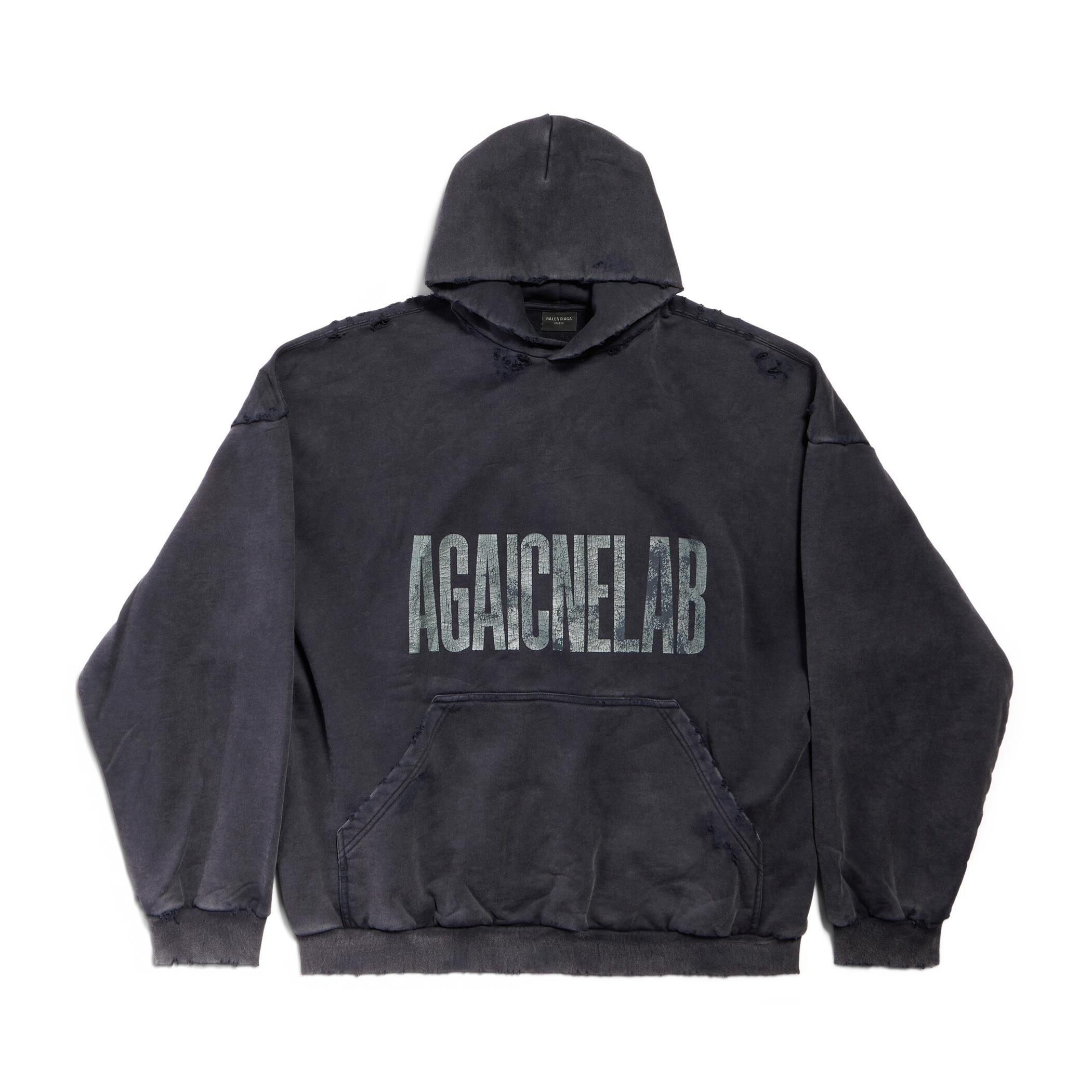 NIGO Balenciaga Men's Spring & Autumn Gray Letter Print Loose Hooded Drop Shoulder Long Sleeve Sweatshirt Tie Sweatpants Pants #nigo73496