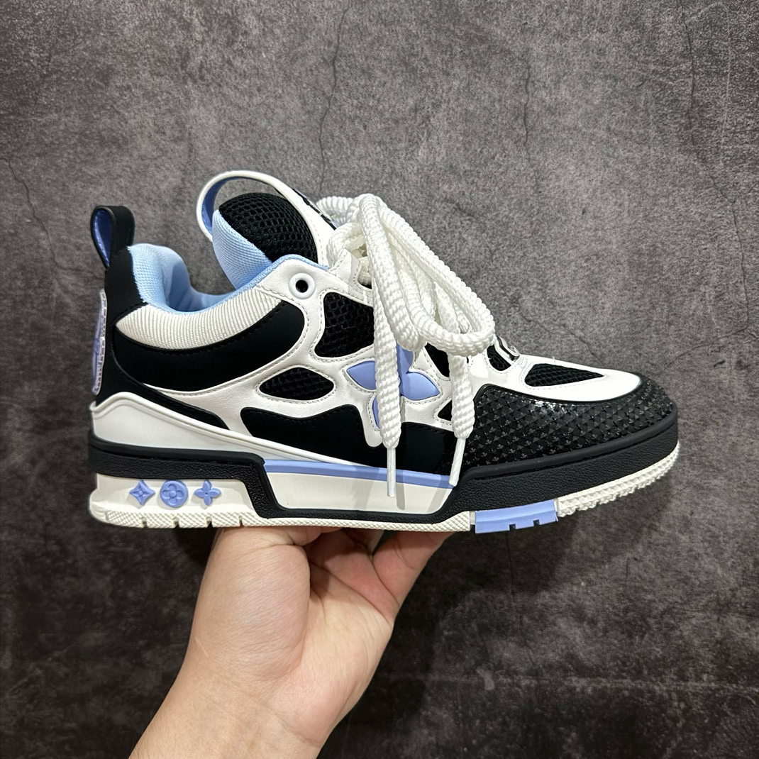 NIGO Louis Vuitton LV Skate Men's Logo Leather Low Cut Lace Up Board Shoes With Color Blocking Fashionable And Comfortable Casual Shoes #nigo73512