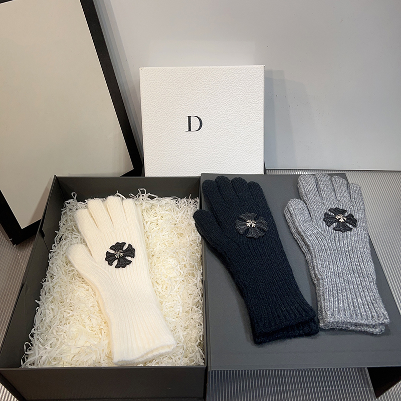 NIGO Chrome Hearts Men's And Women's Fall And Winter Gloves Warm Knitted Thickened Woolen Gloves #nigo73498