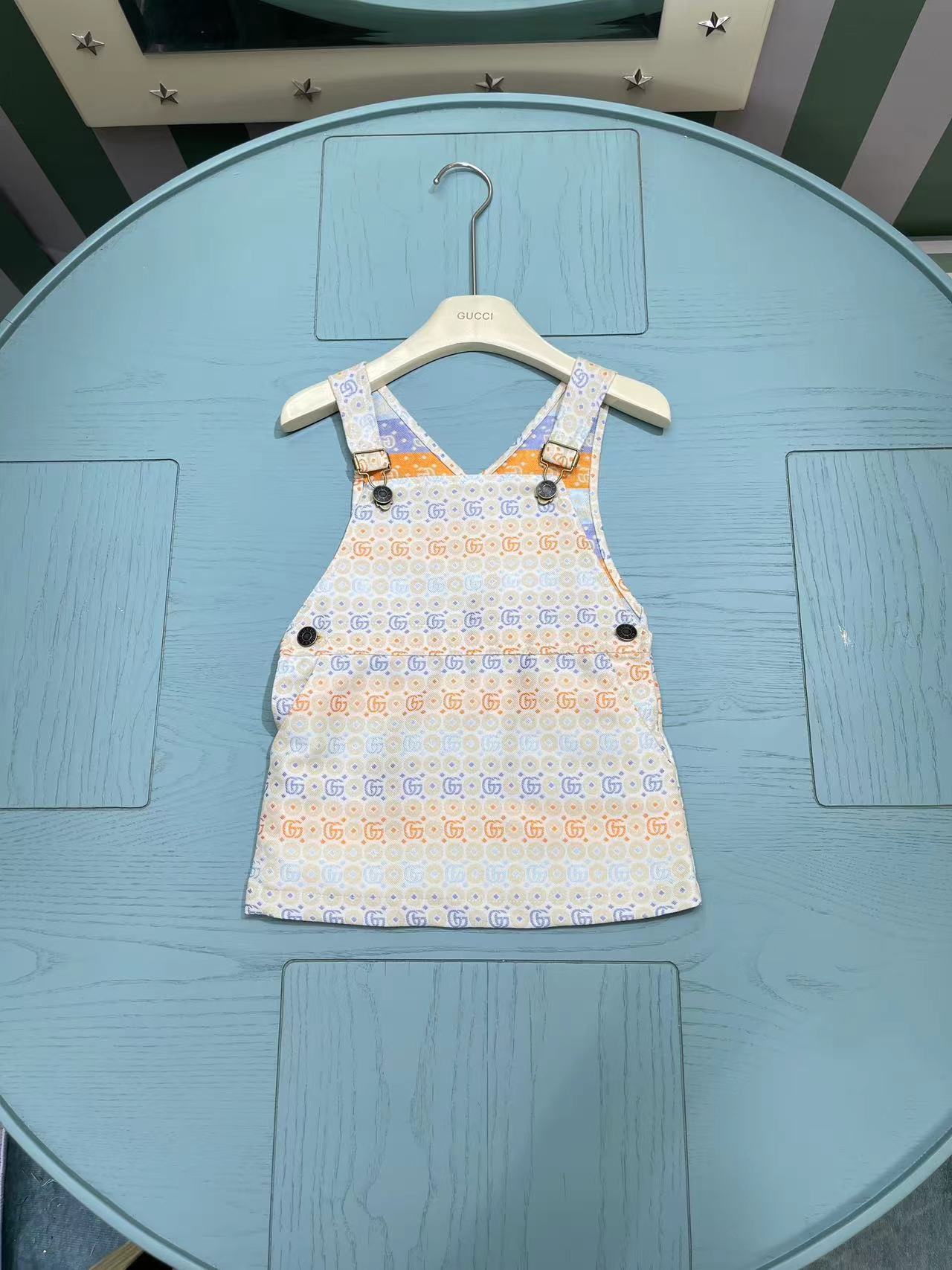 NIGO Gucci Kid's Fall and Winter Double G Printed Cotton Sleeveless Back Dresses #nigo31346