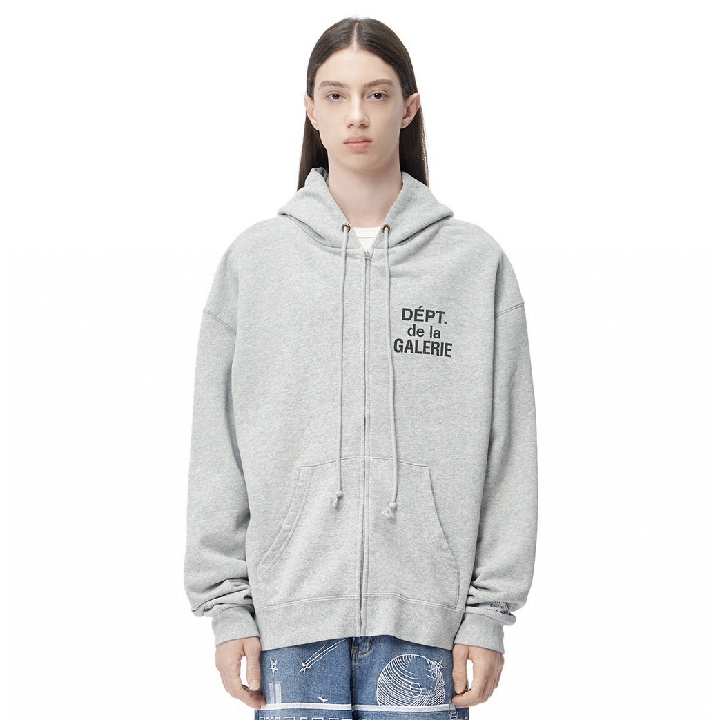 NIGO Gallery Dept. Men's Women's Spring And Autumn Cotton Letter Printed Zipper Loose Gray Hoodie Long Sleeve Jacket Ngvp #nigo9432