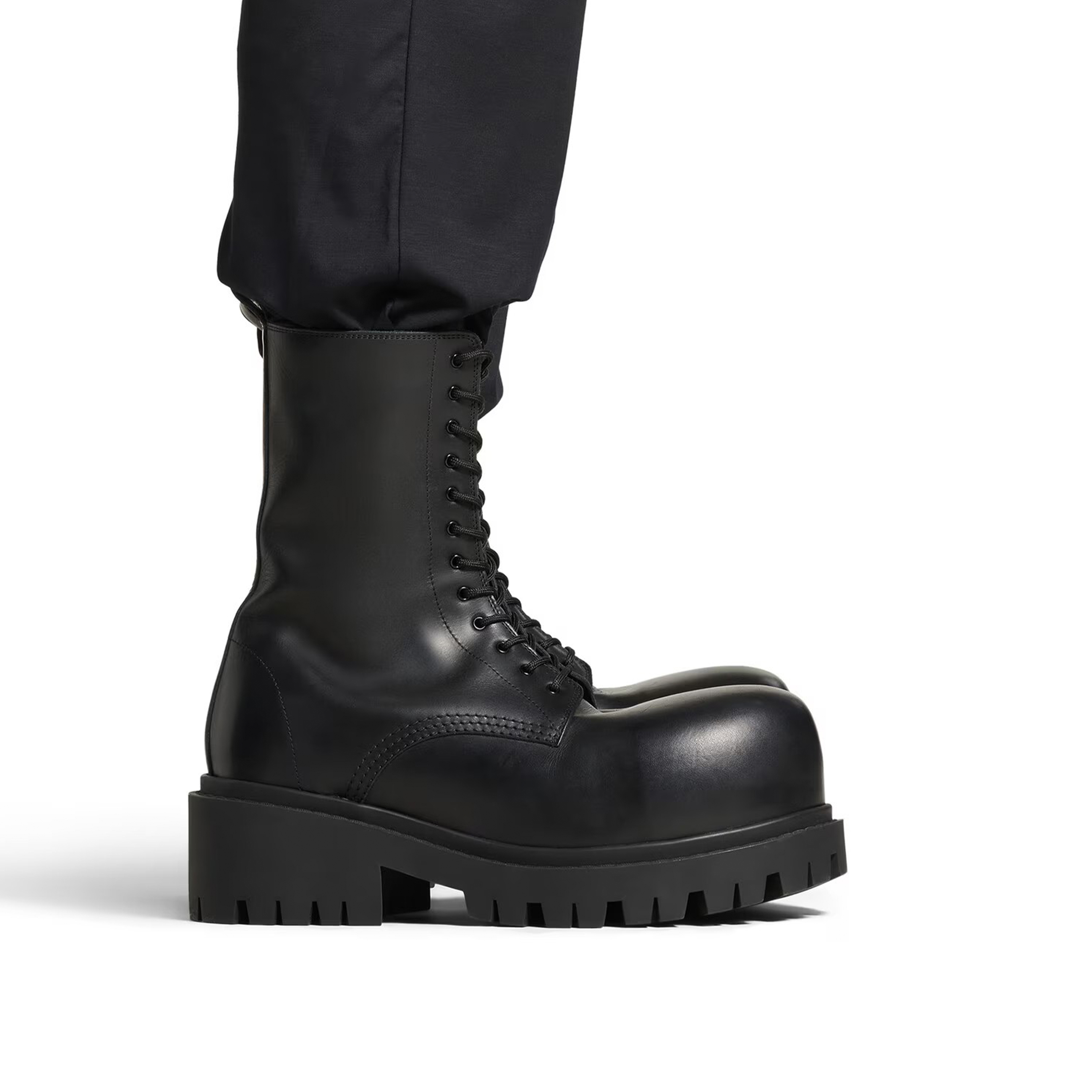 NIGO Balenciaga Stomper Men's Autumn And Winter Solid Color Round Toe Zipper Black Cowhide Short Boots Casual Shoes Ngvp #nigo9443