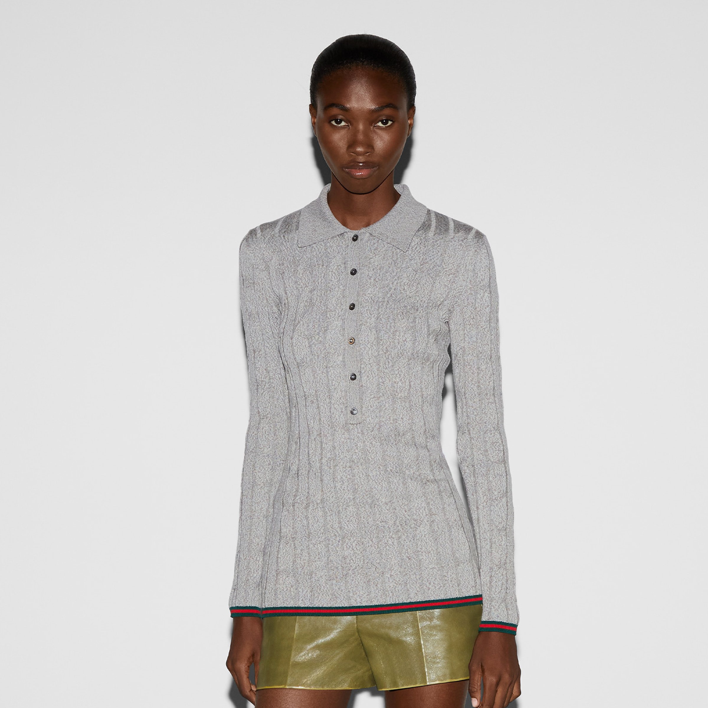 NIGO Gucci Women's Solid Color Spring, Autumn And Winter Polo Neck Ribbed Slim Long Sleeve Wool Sweater Ngvp #nigo9437