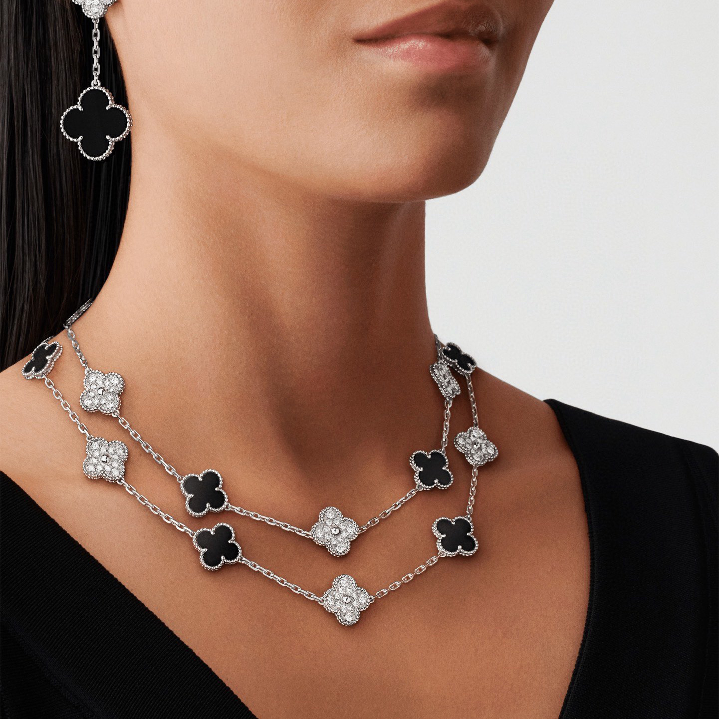 NIGO Van Cleef & Arpels Clover Peterstone 20 Flower Necklace Sweater Chain Jewelry #nigo73533