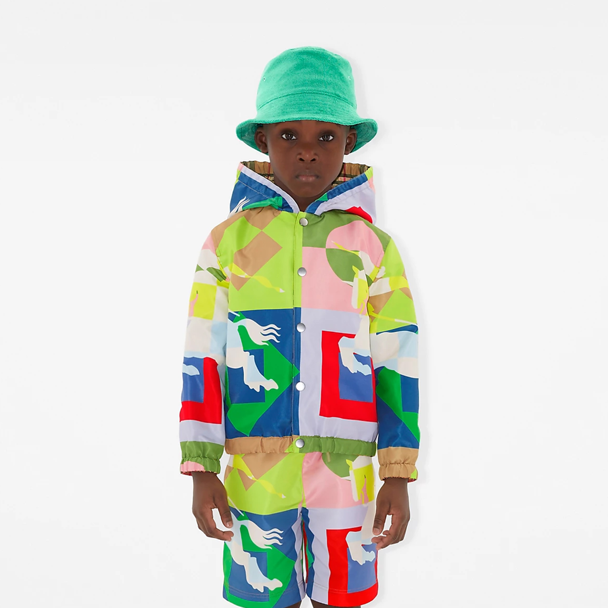 NIGO Burberry Kid's Spring Autumn Check Reversible High Street Single Breasted Hooded Long Sleeve Fitted Jacket #nigo31356