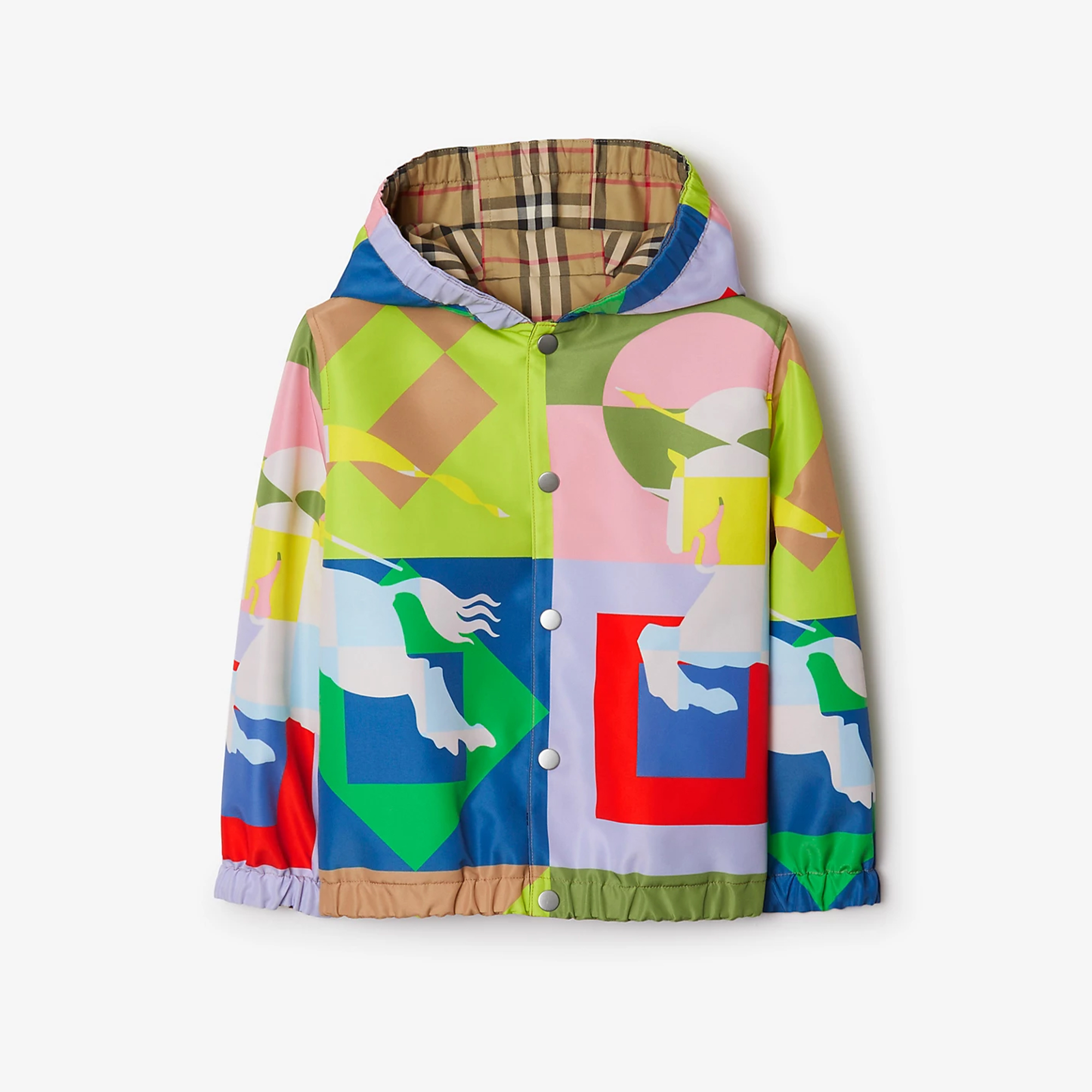 NIGO Burberry Kid's Spring Autumn Check Reversible High Street Single Breasted Hooded Long Sleeve Fitted Jacket #nigo31356