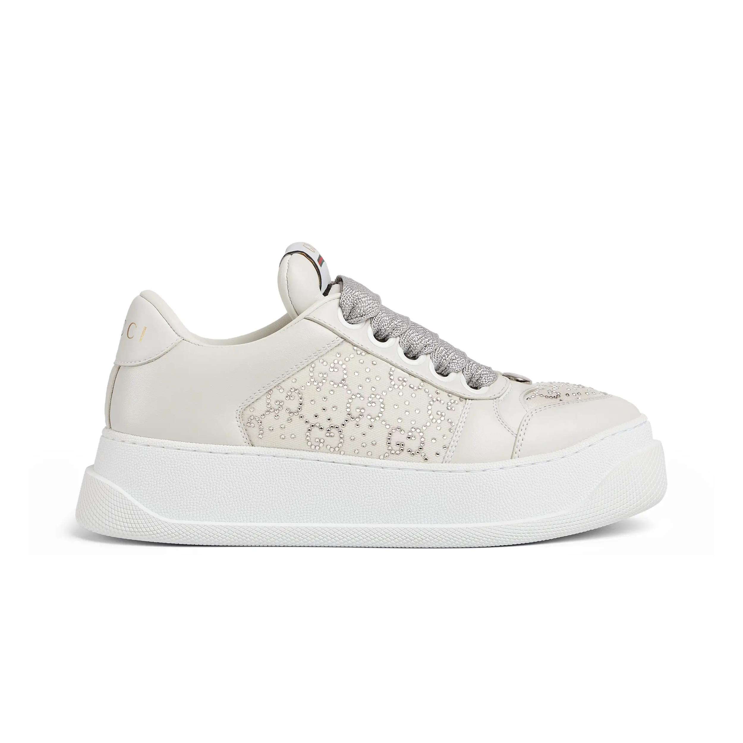 NIGO Gucci Women's Screener Collection Embellished Webbing Thick Sole Low Top Sneakers Shoes #nigo73521