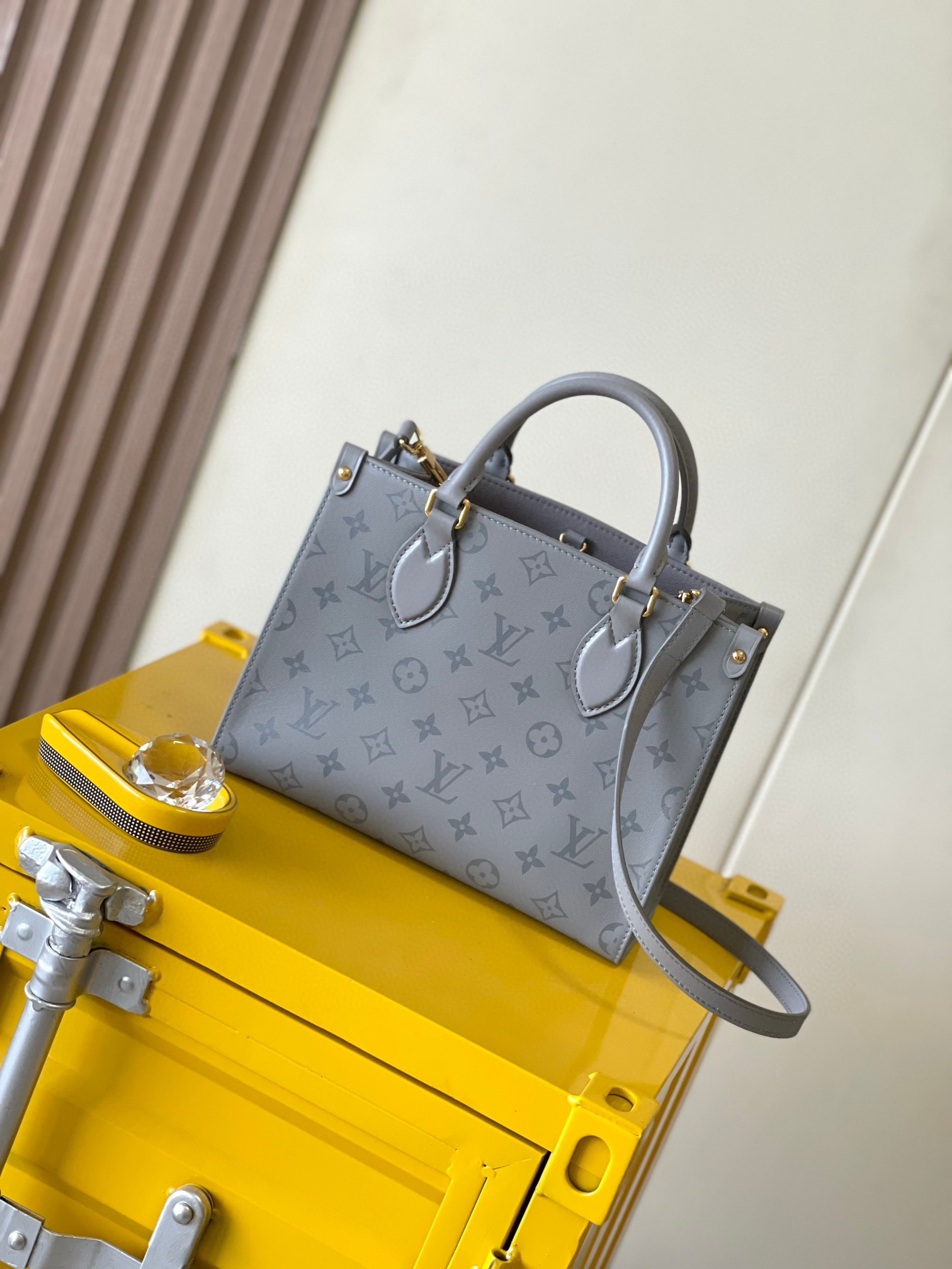 NIGO Louis Vuitton ONTHEGO Women's Gray Letter Logo Printed Leather Tote Bag Shopper Tote Handbags Bags #nigo73545