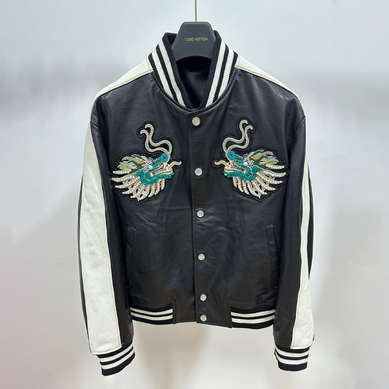 NIGO Louis Vuitton Men's Fall And Winter Fashion Pattern Embroidery Single-Breasted Cowhide Leather Long-Sleeved Jacket Ngvp #nigo9447